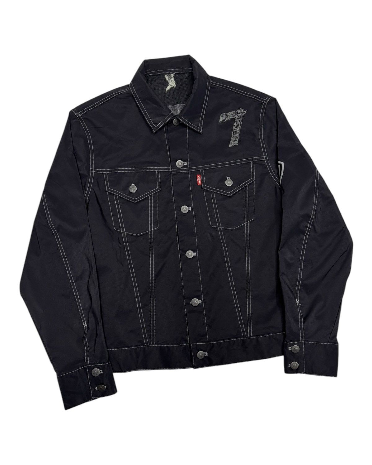 If Six Was Nine × Levi's 🔥RARE LEVIS FLU BLACK NYLON TRUCKER JACKET Size US M / EU 48-50 / 2 - 6 Thumbnail