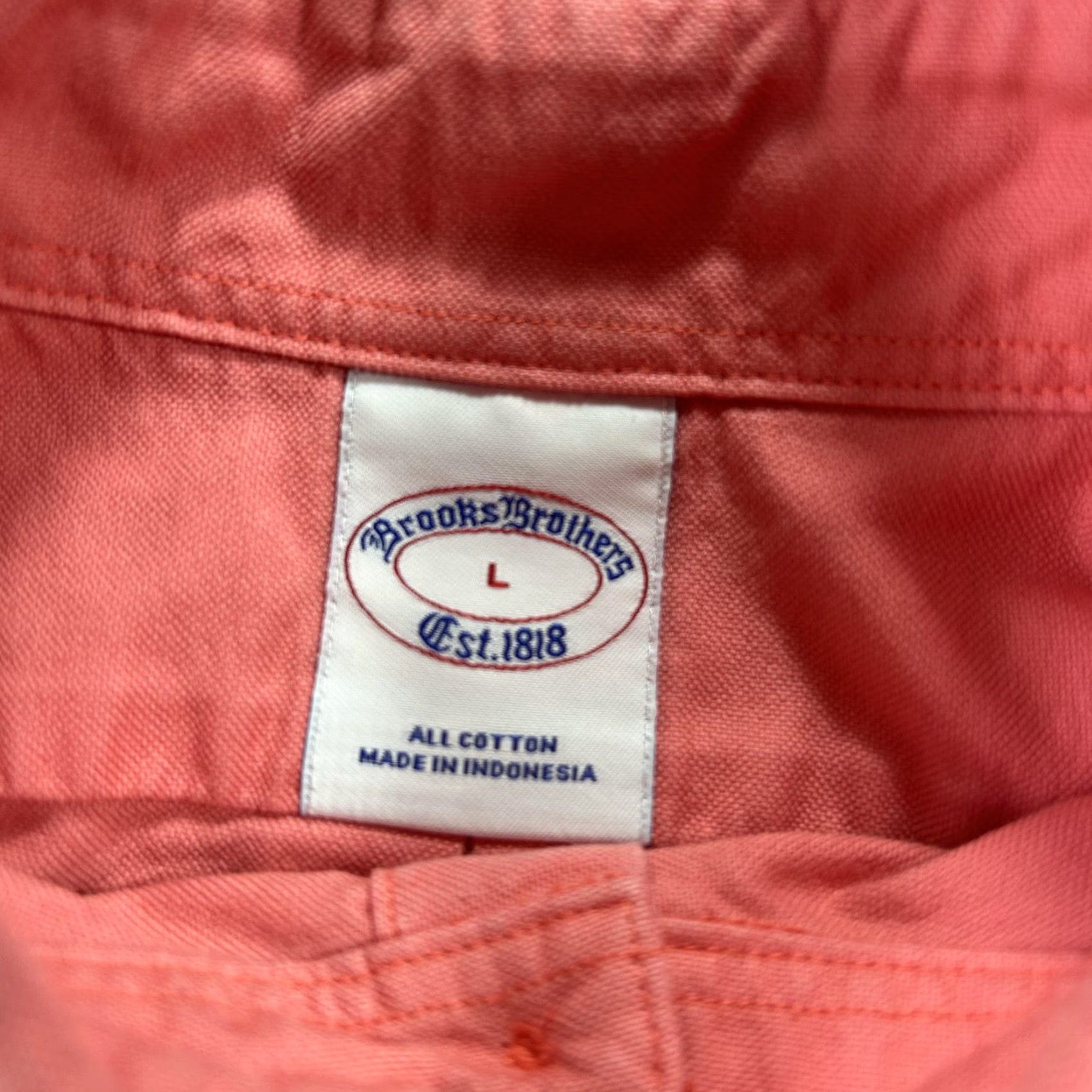 Brooks Brothers Brooks Brothers Shirt Mens Large Pink Solid Long Sleeve Button Up Cotton Casual Size US L / EU 52-54 / 3 - 3 Thumbnail