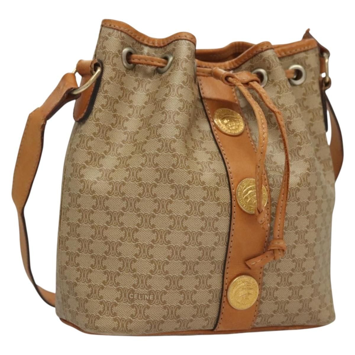 Celine CELINE Macadam Canvas Shoulder Bag Pvc Beige Gold Size ONE SIZE - 1 Thumbnail
