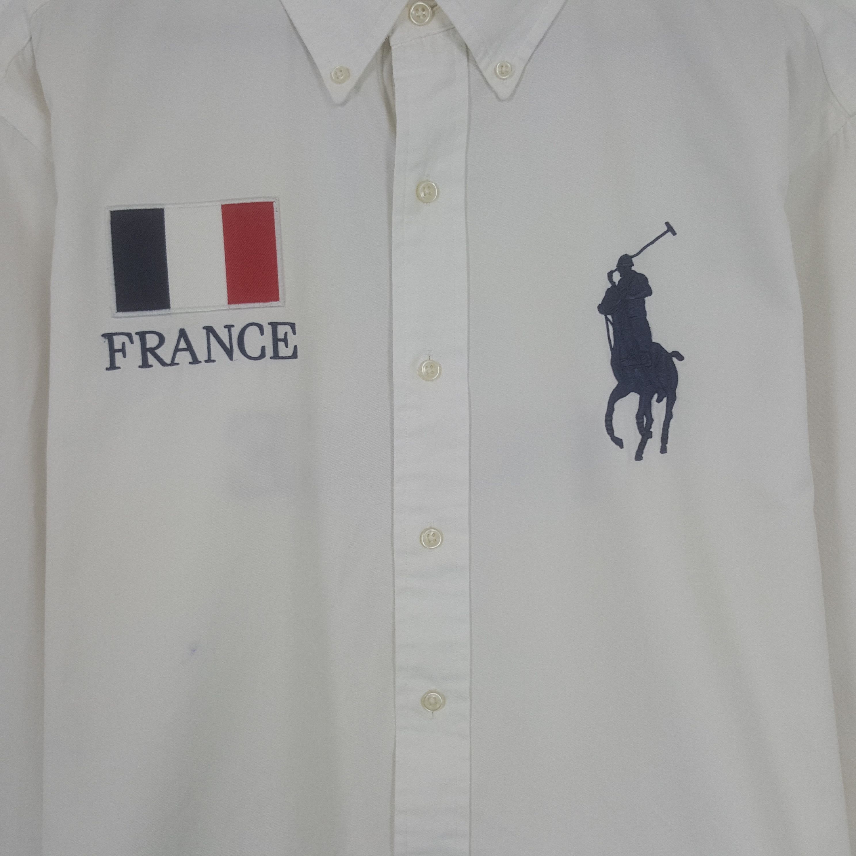 Ralph Lauren × Vintage Vintage Ralph Lauren 3 France Button up Shirt Size US XL / EU 56 / 4 - 4 Thumbnail