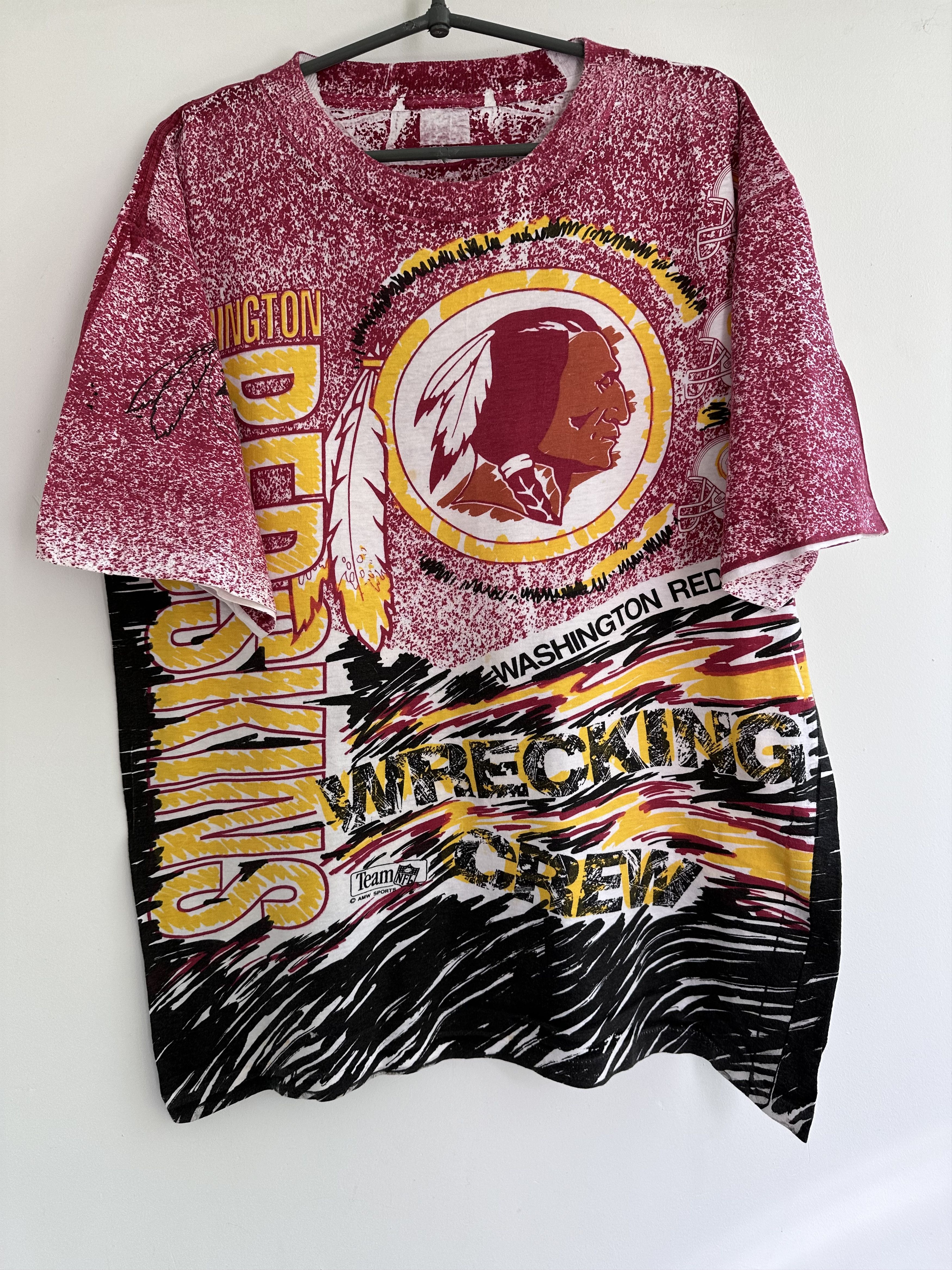 image of Washington Redskins Over Print T Shirt Vintage, Men's (Size XL)