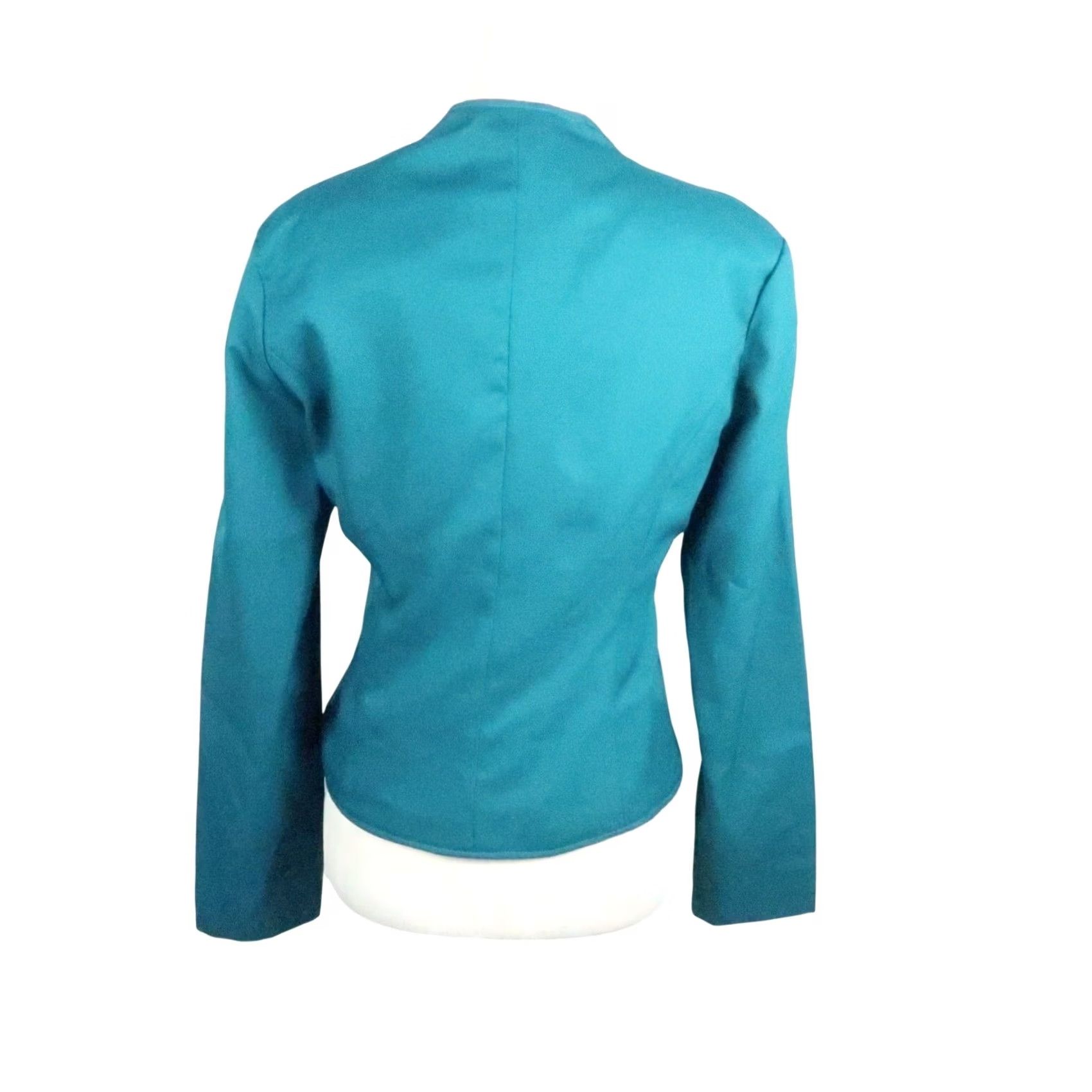 Altea VINTAGE 80s Teal Green Rhinestone Western Patch Rodeo Jacket S Women's Long Sleeve Polyester Jacket rhinestone western patch rodeo jacket Size S / US 4 / IT 40 - 4 Thumbnail