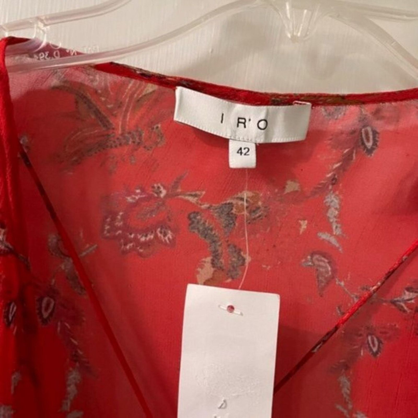 Iro Iro Linette Floral Print Bell Sleeve Chiffon Blouse, Size L / US 10 / IT 46 - 7 Thumbnail