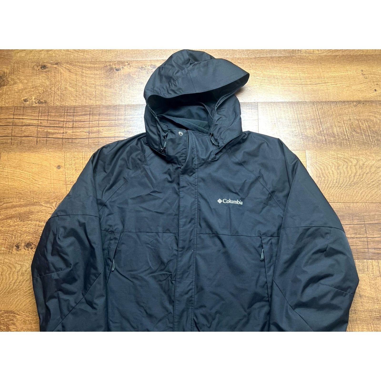 Vintage Columbia Men’s Erudite II Interchange Jacket Black 2XL Columbia Omni-Tech/Nylon Hooded Insulated Zipper Logo Jacket Mens Size US XXL / EU 58 / 5 - 2 Thumbnail