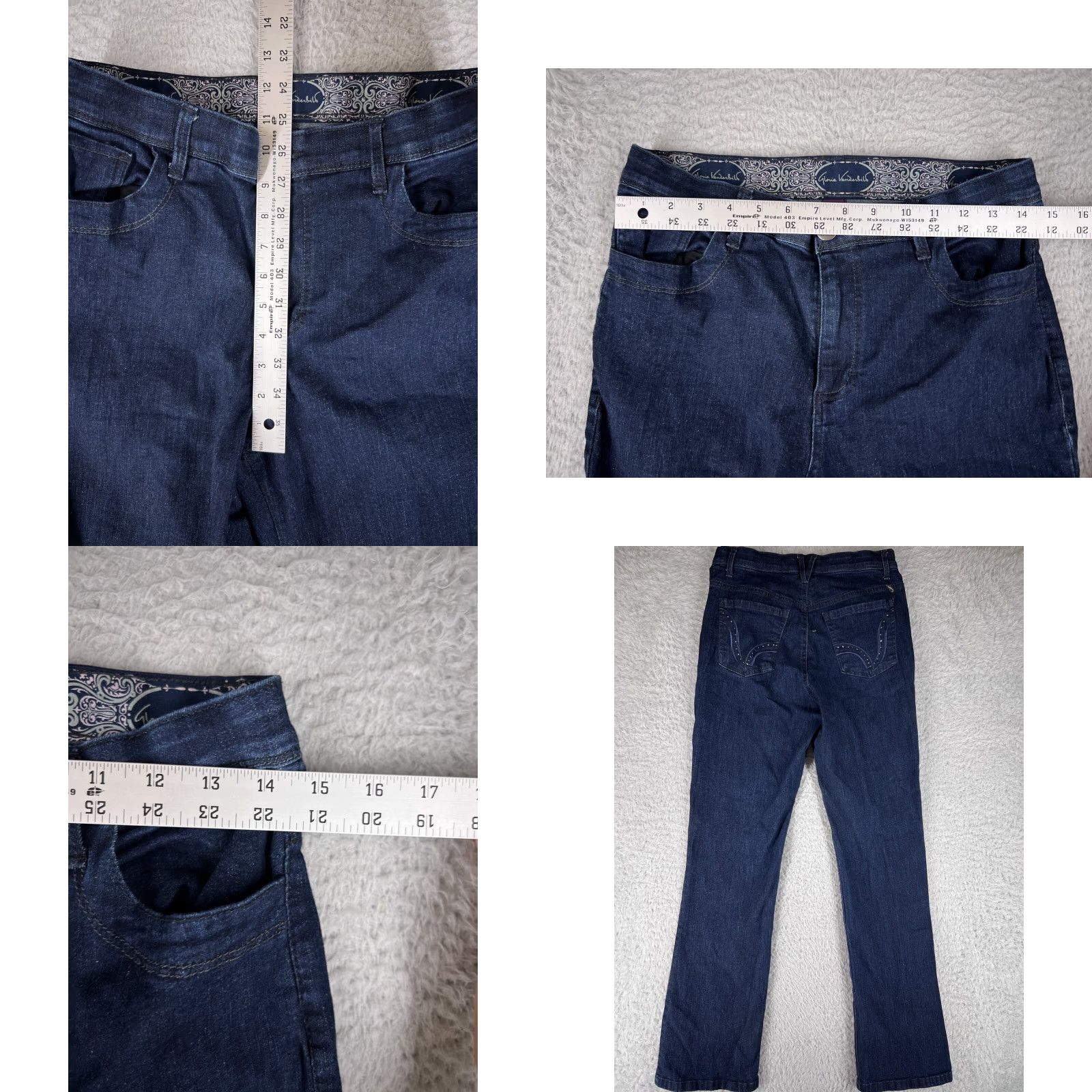 Gloria Vanderbilt Gloria Vanderbilt Jeans Women 6 Blue Denim Straight Dark Wash Zip Fly 5-Pocket Design Regular Rise Modern Classic Amanda Size 28" / US 6 / IT 42 - 8 Thumbnail