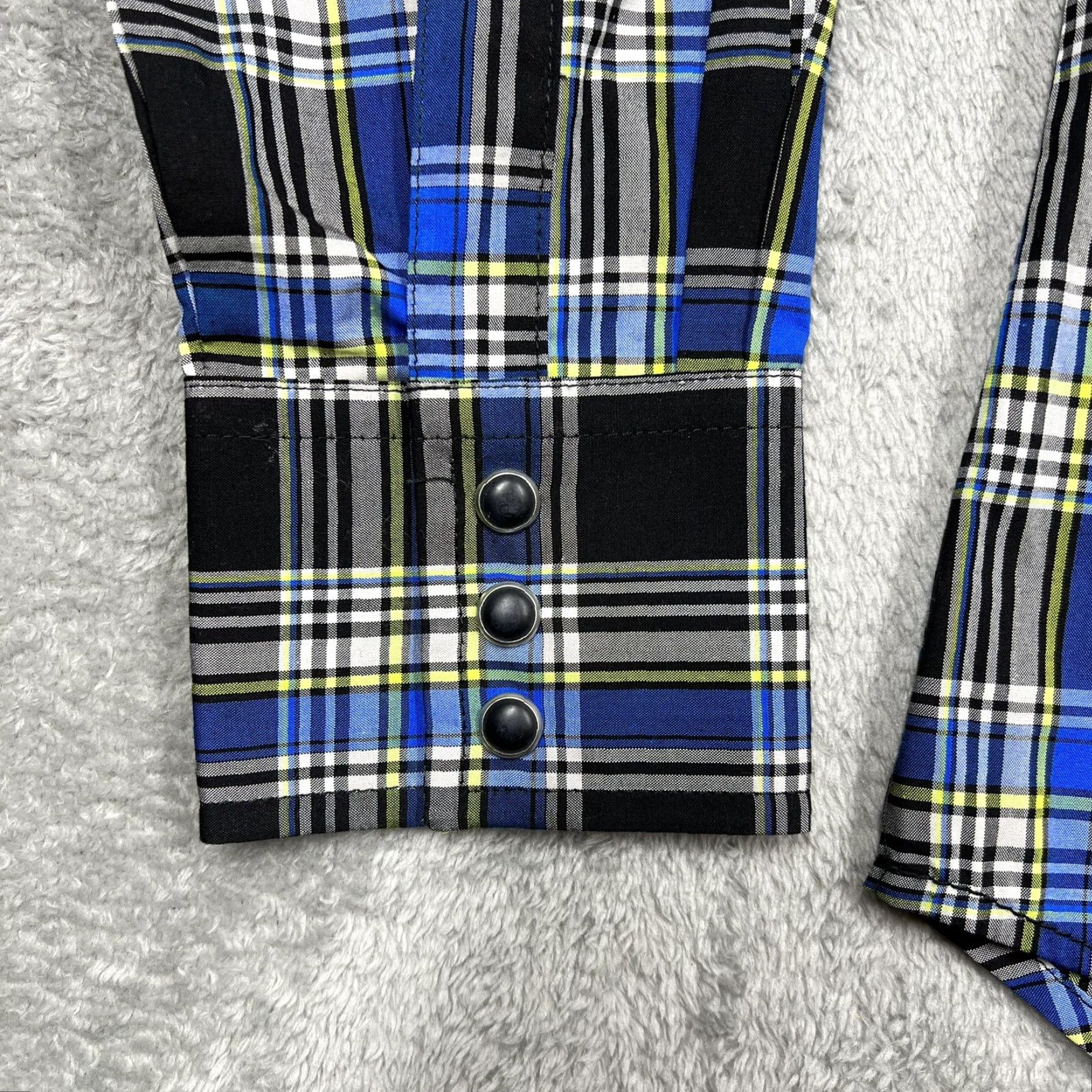 Wrangler Wrangler Western Shirt Mens Medium Pearl Snap Long Sleeve Plaid Blue Black Size US M / EU 48-50 / 2 - 7 Thumbnail