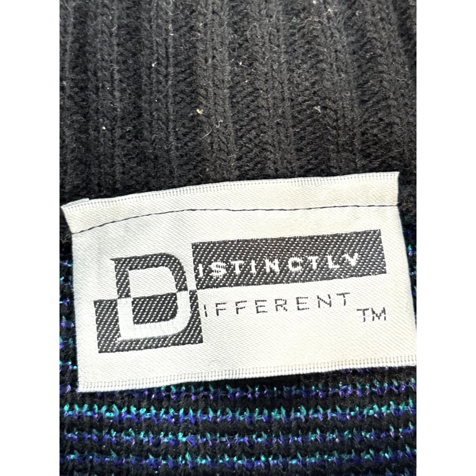 Vintage VINTAGE Distinctly Different Sweater Womens 20W Crew Neck Cable-Knit Floral Black 80s Pullover Plus Starburst Sparkle Size 3XL / US 20-22 - 4 Thumbnail