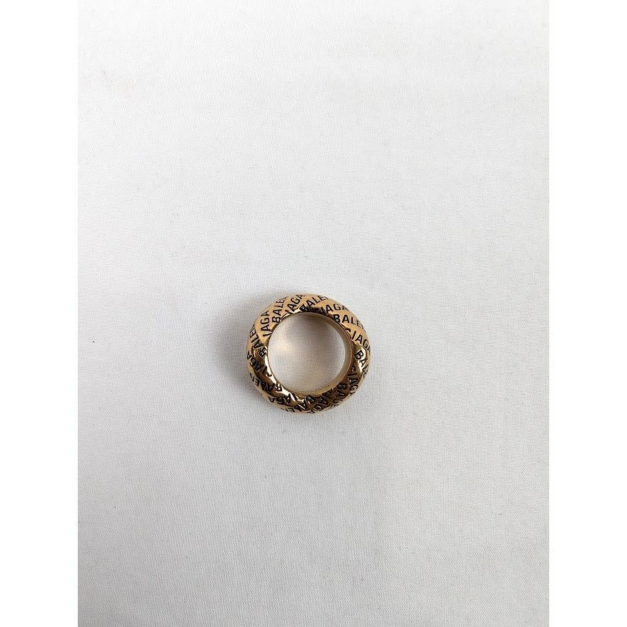 Balenciaga o1rshd1 Size: 54/ Logo Ring Brass in Antique Gold Size ONE SIZE - 2 Thumbnail