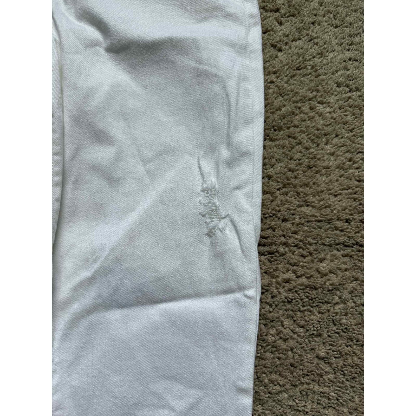 Spanx NWT Spanx High Waisted Distressed Skinny Jeans White Women S Size 27" / US 4 / IT 40 - 6 Thumbnail