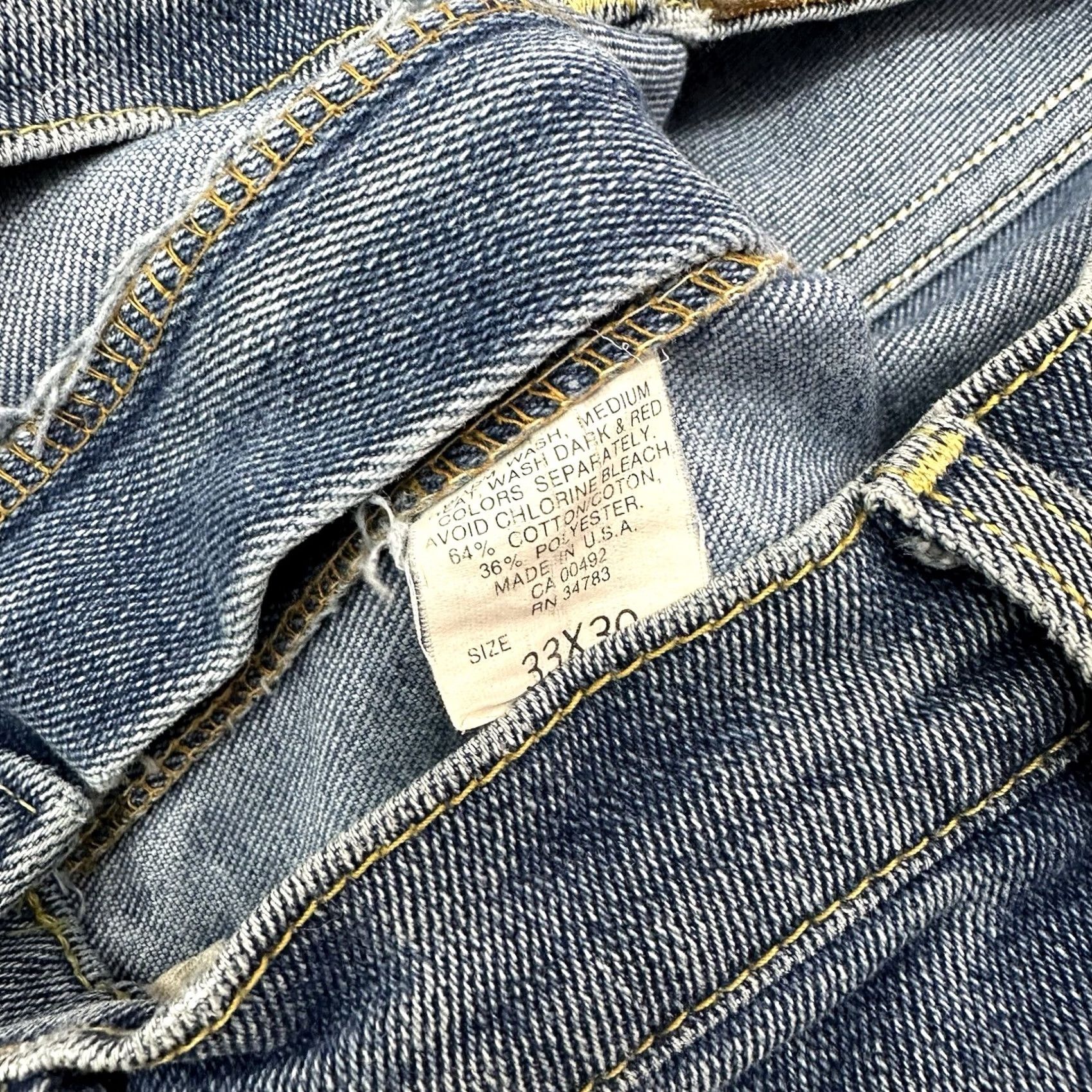 Lee VINTAGE Lee Riders Denim Jeans 30 X 28 Men’s 70s 80s USA Denim Jeans Regular Mens Blue 28in Inseam Authentic Lee Riders Straight Jeans Size US 30 / EU 46 - 4 Thumbnail