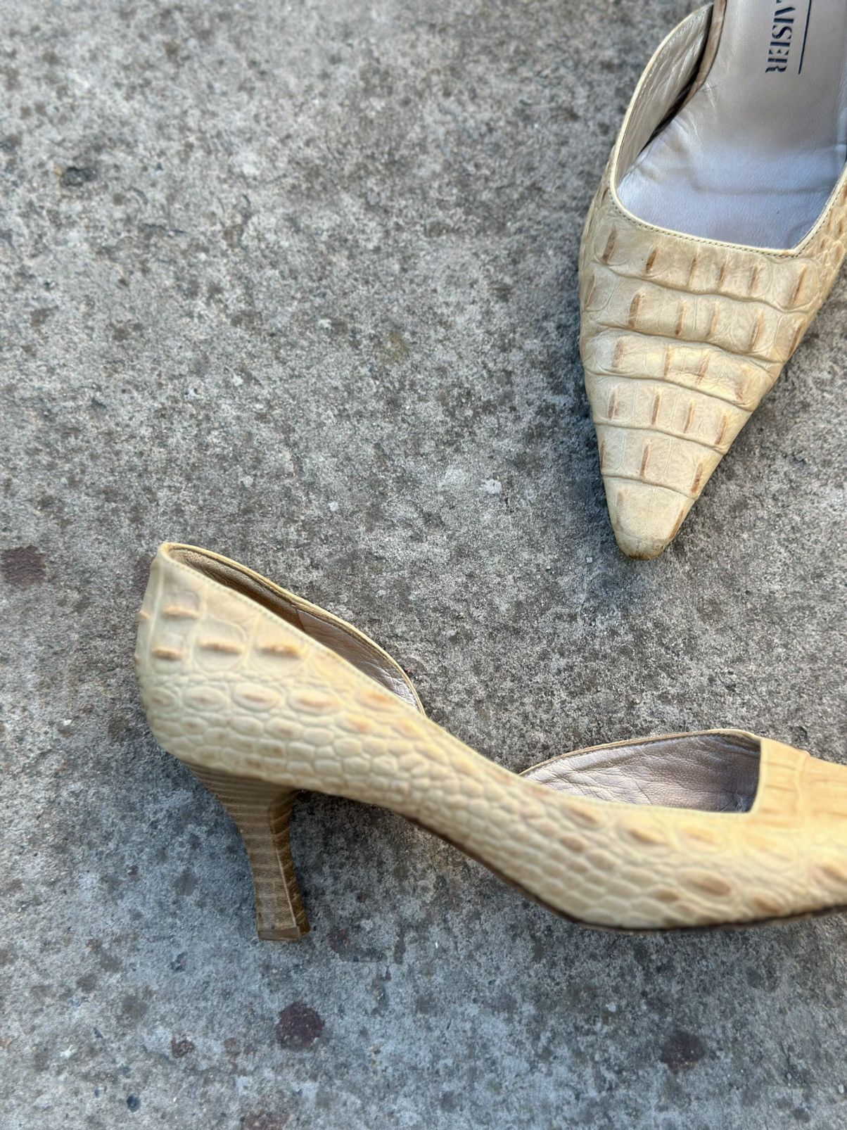 If Six Was Nine × Japanese Brand × Leather Vintage Heels Shoes Crocodile Style Leather Shoes Hype Y2K Size US 5 / IT 35 - 3 Thumbnail