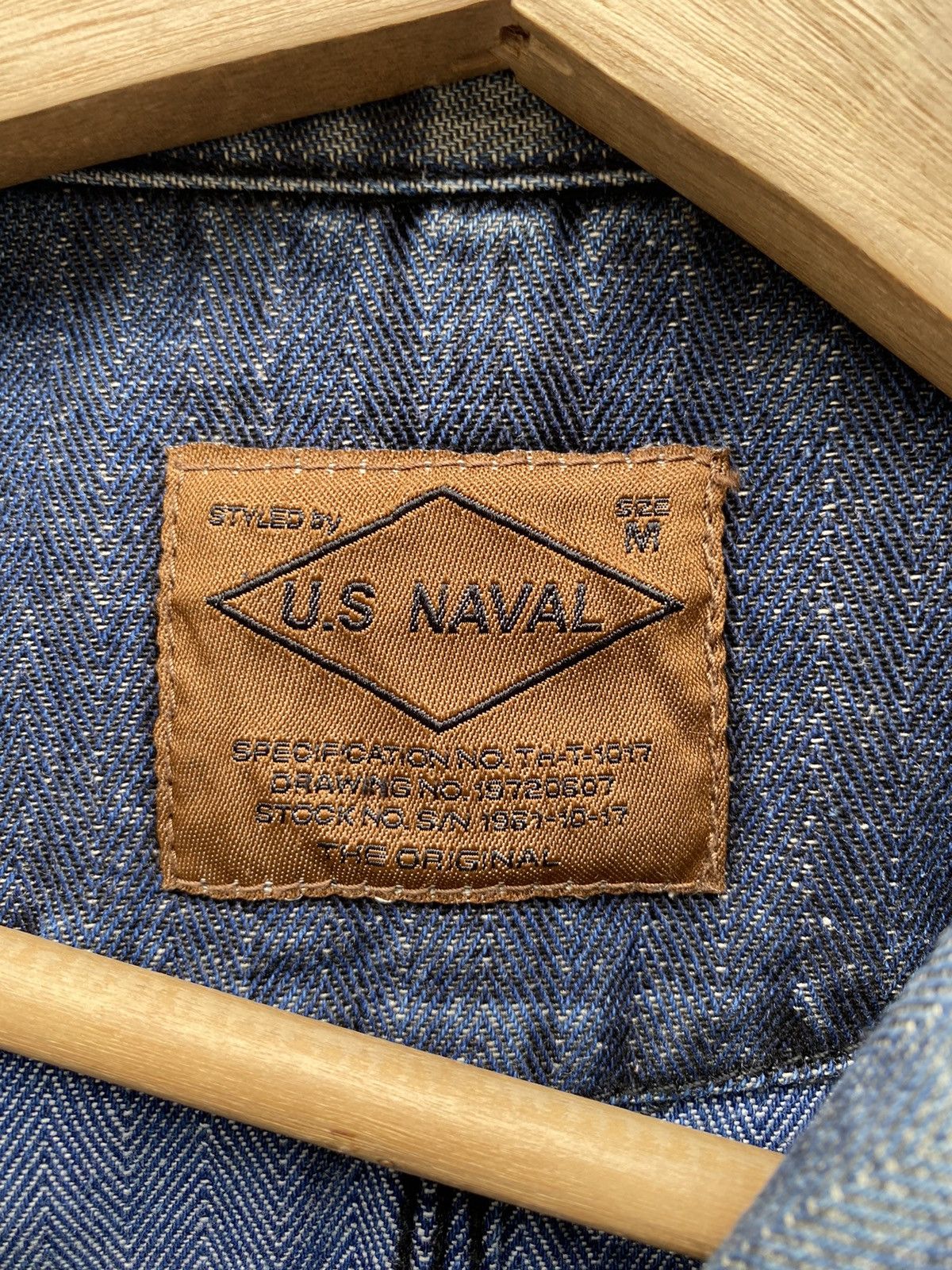 Japanese Brand US NAVAL Herring Bone Twill Faded Indigo Chore USN Jacket Size US M / EU 48-50 / 2 - 5 Thumbnail