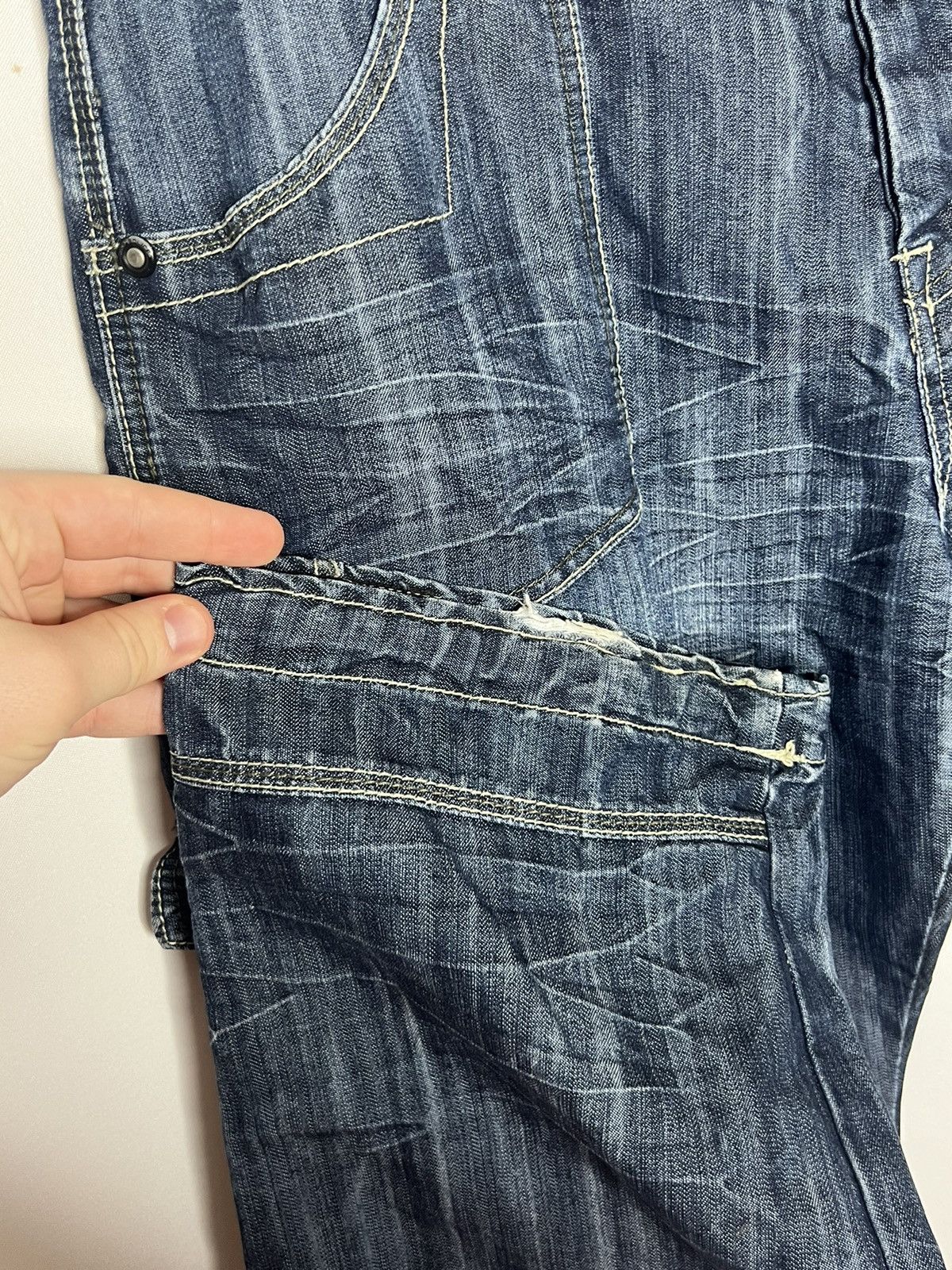 Other 🔥 Vintage 883 Police Crazy Multi Pocket Cargo Denim Jeans 🔥 Size US 36 / EU 52 - 8 Thumbnail