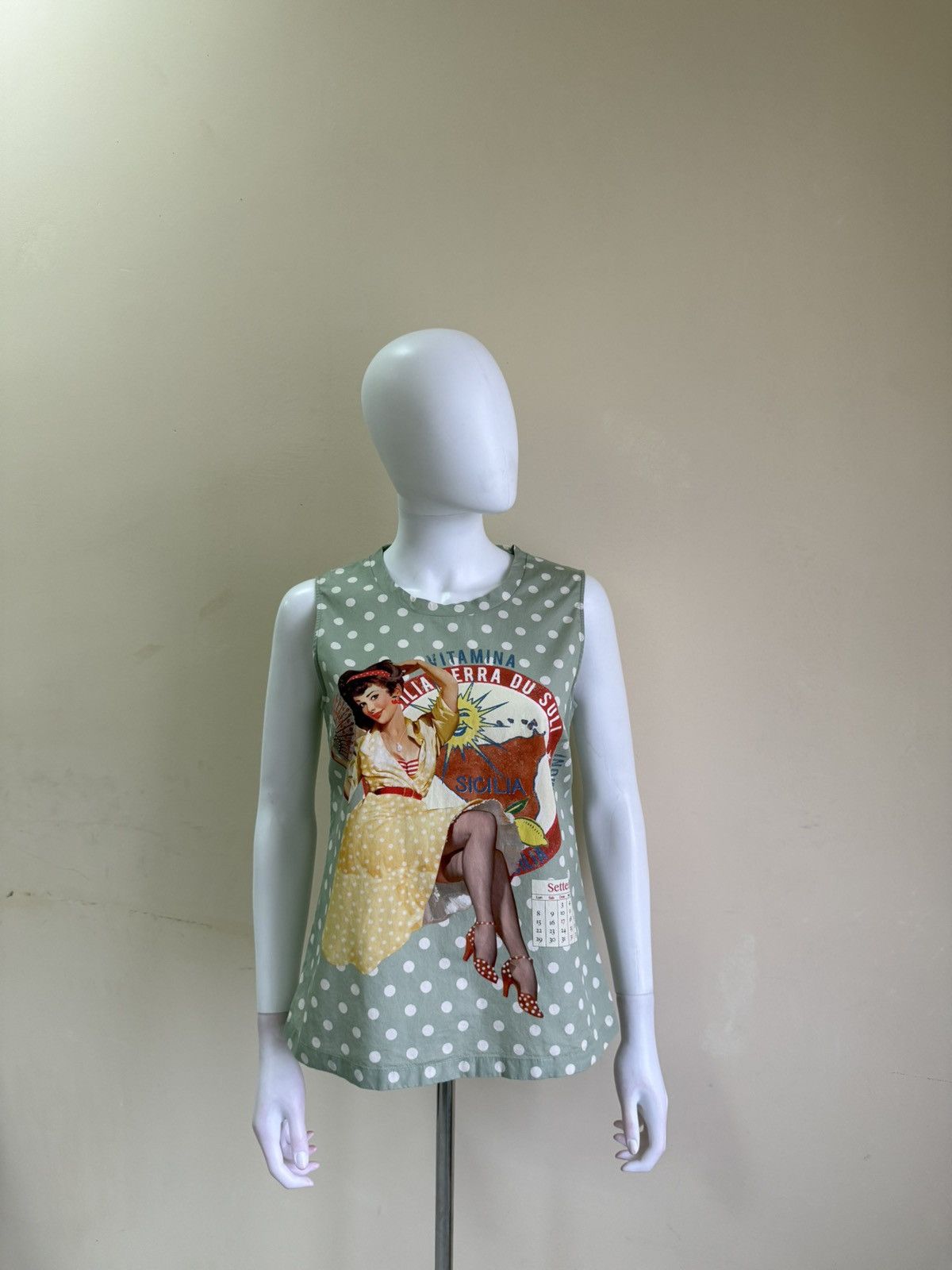 Dolce & Gabbana Women’s Dolce Gabbana Tank Top Pin Up Girl Size 40 Size S / US 4 / IT 40 - 2 Thumbnail