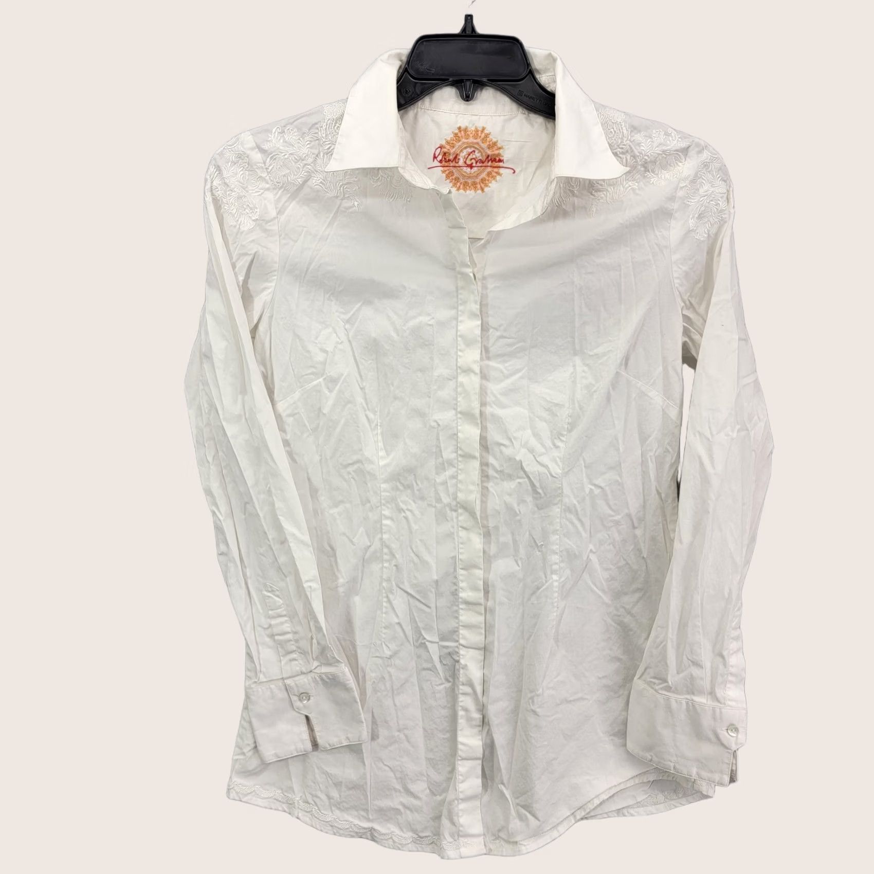 Robert Graham Robert Graham Shirt Womens Medium Button Front White Floral Long Sleeve Size M / US 6-8 / IT 42-44 - 1 Thumbnail