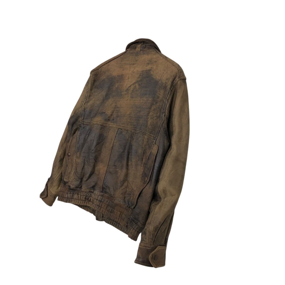 Japanese Brand 🔥VINTAGE FLY BOMBER LEATHER JACKET ROBO MILANO ISSEY MIYAKE Size US M / EU 48-50 / 2 - 12 Thumbnail