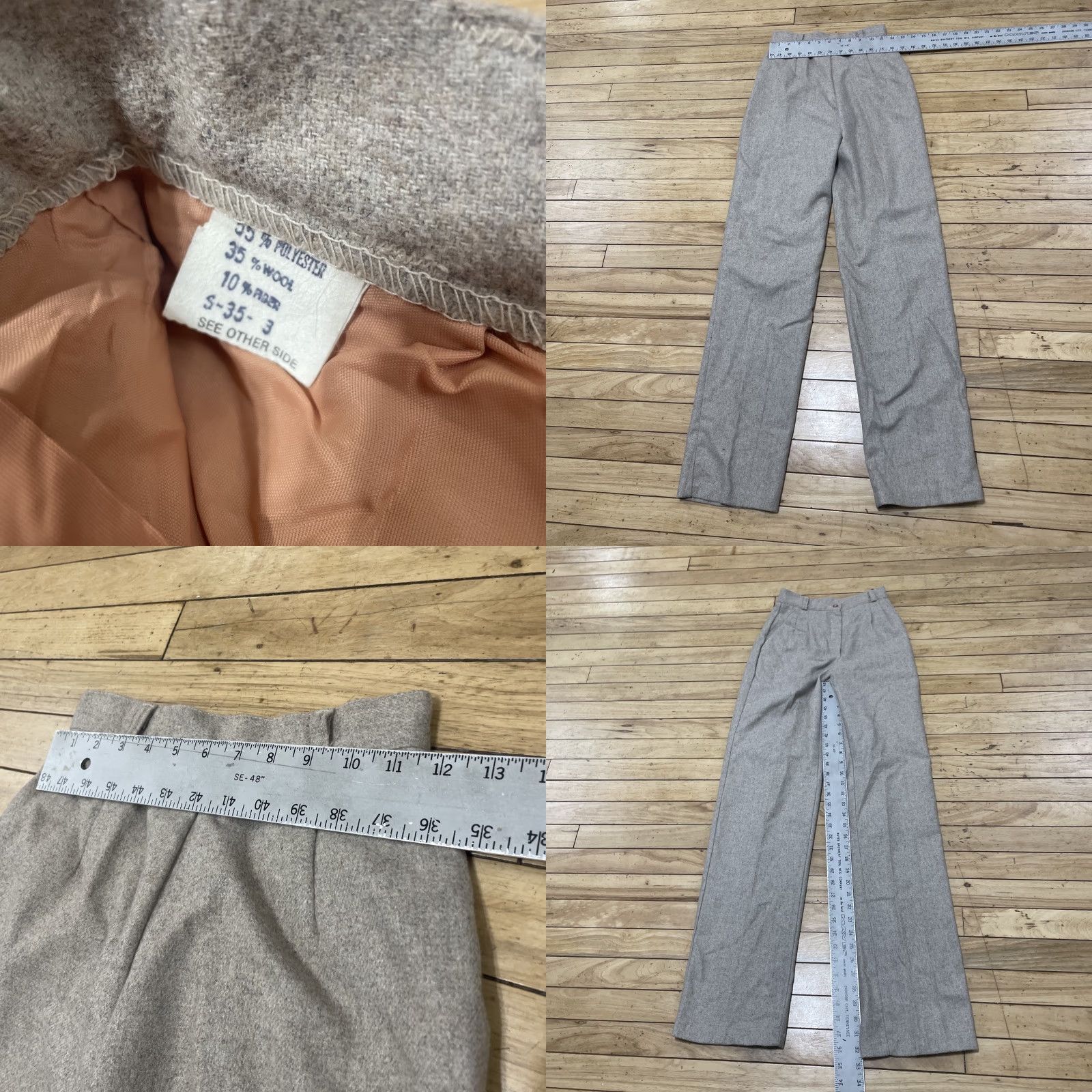 Vintage VINTAGE Contempo Wool Pants Women 22x33 Cream Tweed Old Money S-35- 3 Contempo Size 40" / US 18 - 8 Thumbnail