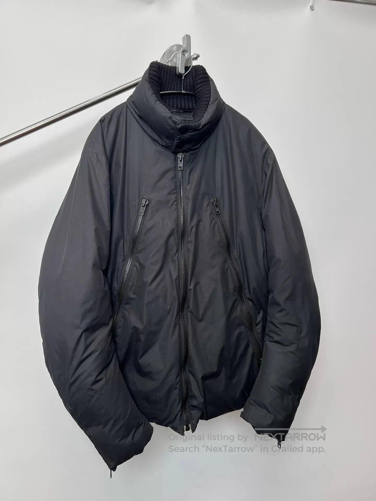 Maison Margiela Black Puffer Jacket with High Collar and Zip Pockets. Size US M / EU 48-50 / 2 - 3 Thumbnail