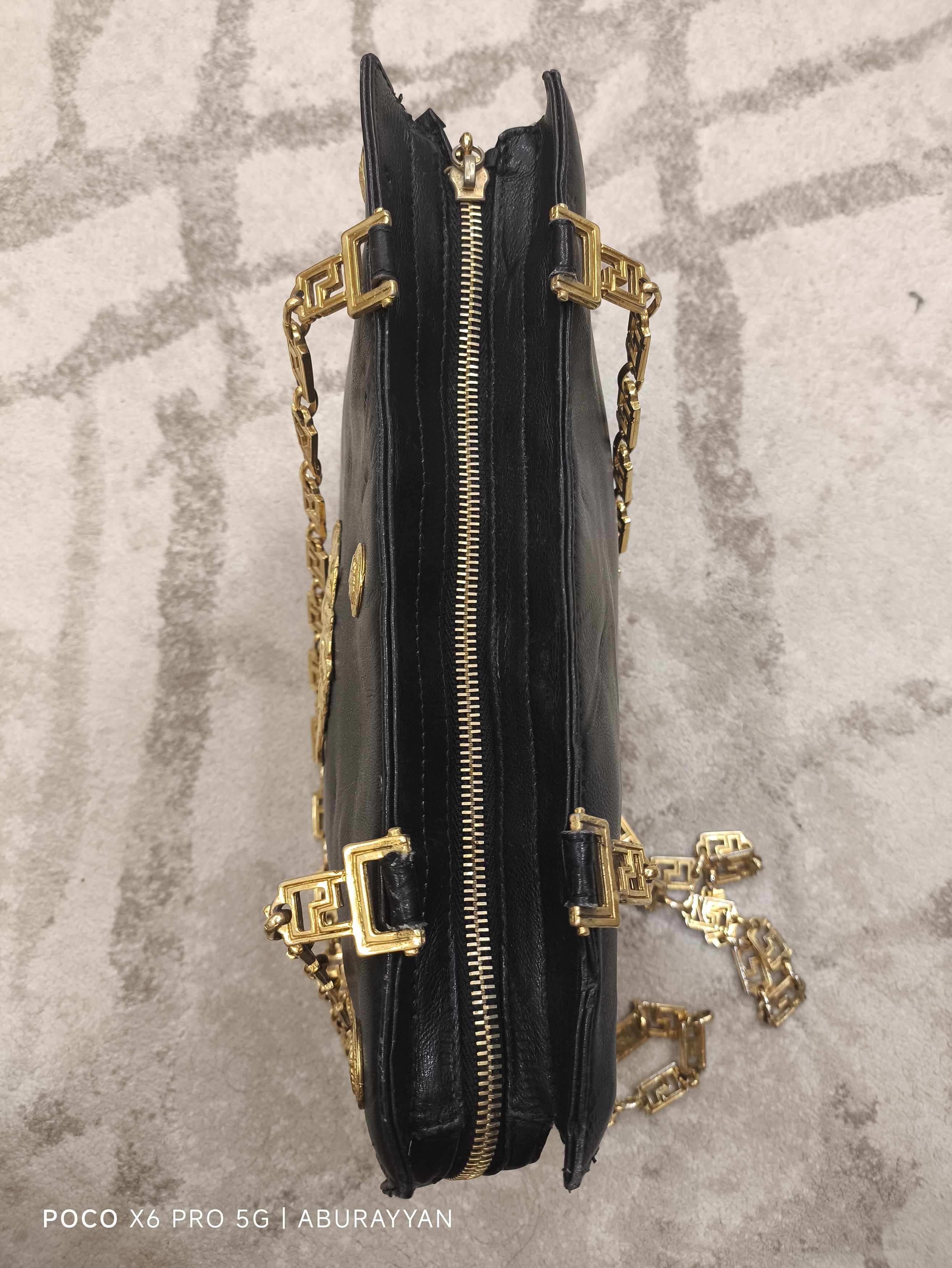 Versace Gianni Versace Medusa Studded Black Leather Chain Crossbody Size ONE SIZE - 7 Thumbnail