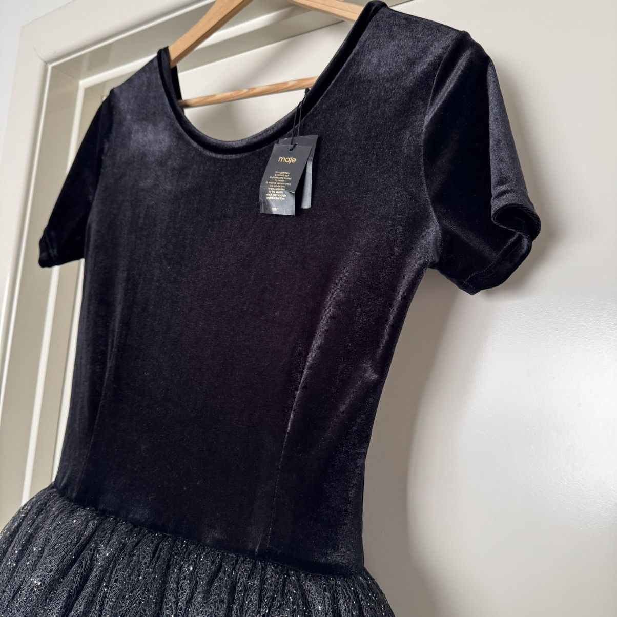 Maje NEW Velvet Lace Tulle dress ✨ French Designer Label Size S / US 4 / IT 40 - 5 Thumbnail
