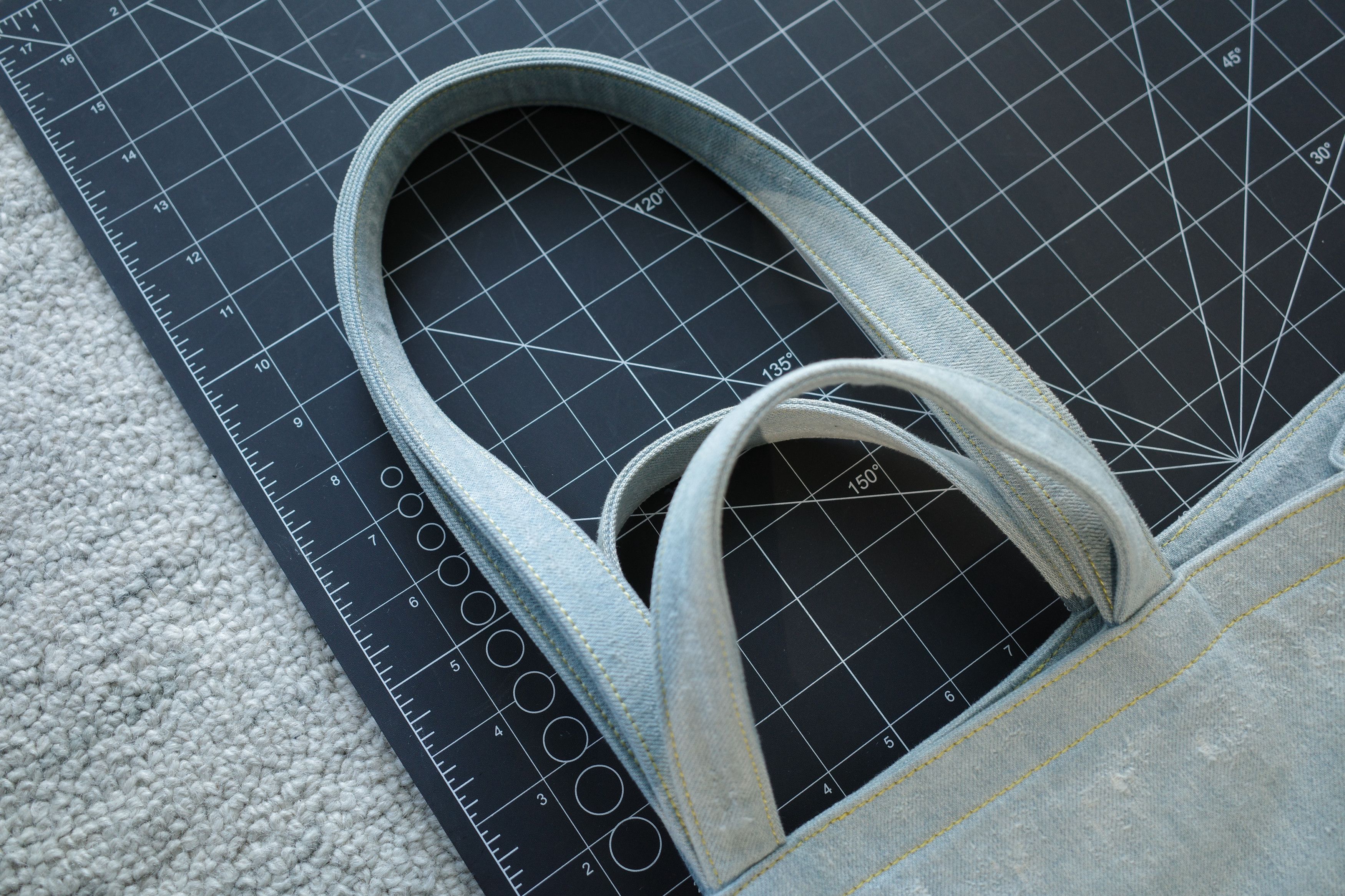 Acne Studios Distressed Denim Logo Shopper Tote Bag Size ONE SIZE - 16 Thumbnail