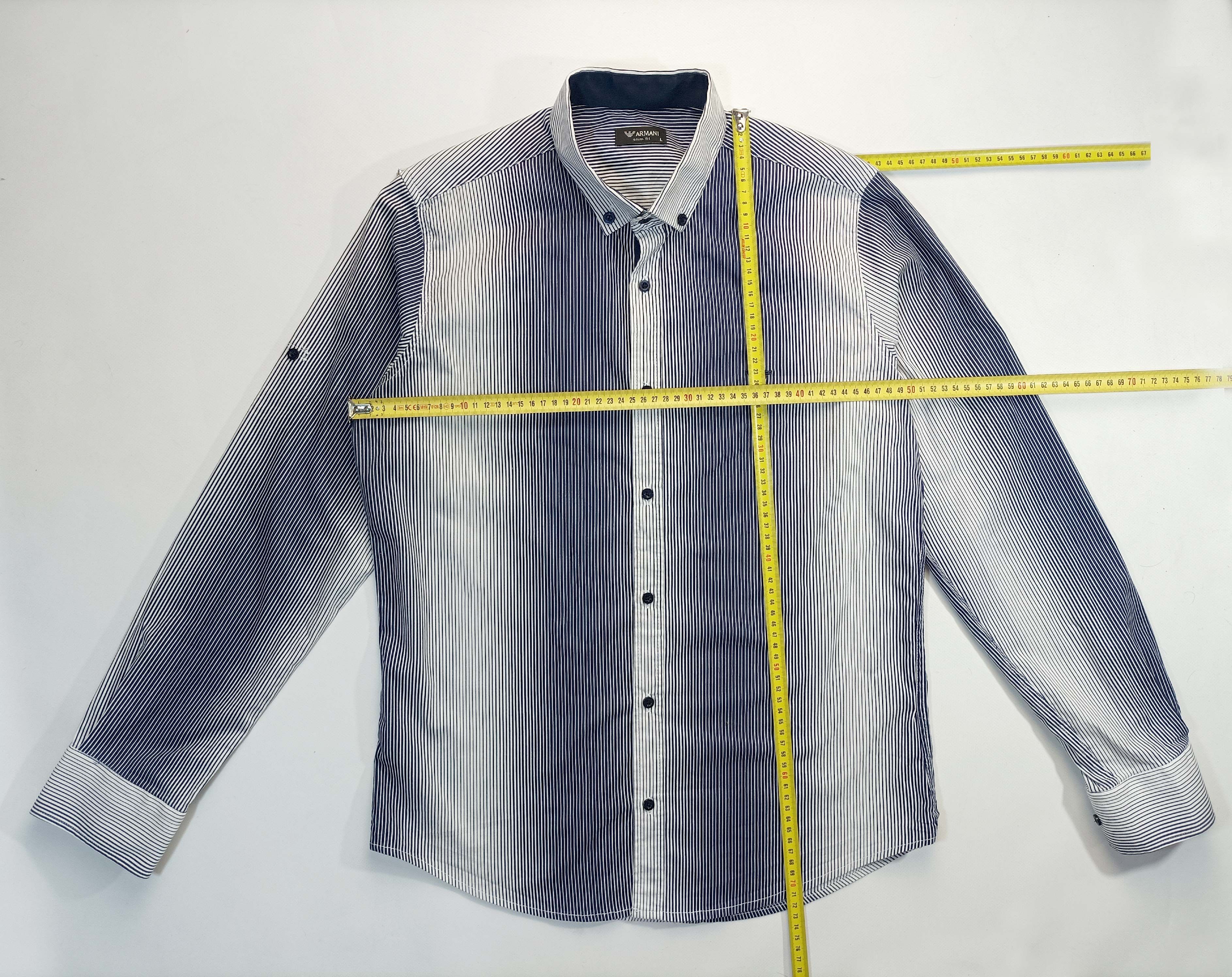 Armani Armani Mens Slim Fit Striped Button Down Shirt Black White L Size US L / EU 52-54 / 3 - 3 Thumbnail