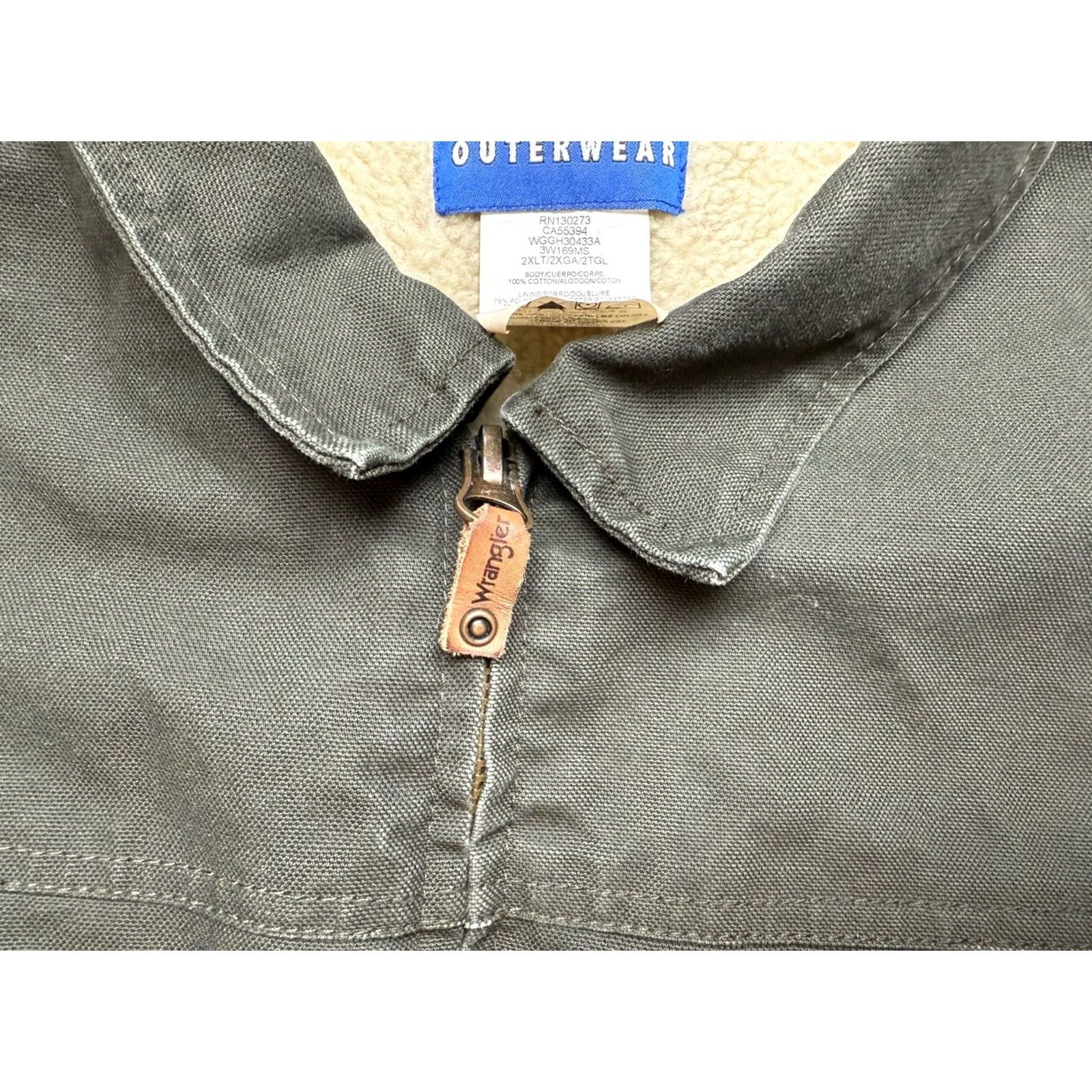 Wrangler VINTAGE Wrangler Green Canvas Sherpa Lined Zip Barn Chore Jacket Mens 2XL Size US XXL / EU 58 / 5 - 6 Thumbnail