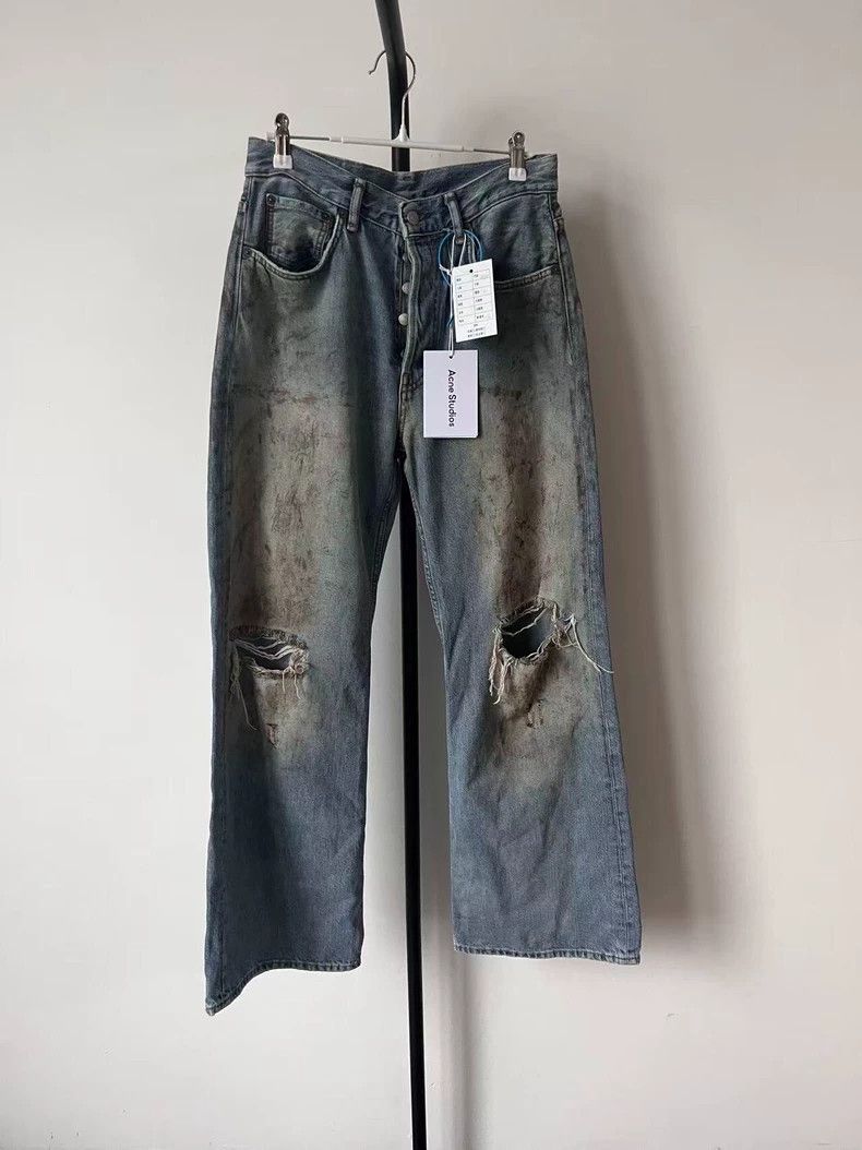 Acne Studios Acne Studios size 27/30 Mud Stain Spoil Destroyed Loose Ho Size US 27 - 1 Thumbnail