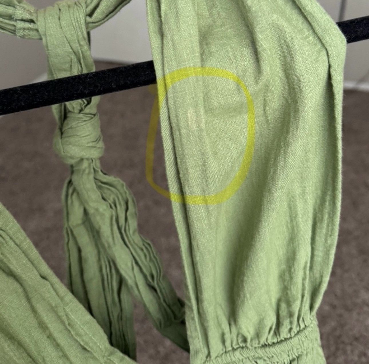 Asos ASOS DESIGN Petite Knot Back Halter Green Olive Beach Romper Size 26" / US 2 / IT 38 - 3 Thumbnail