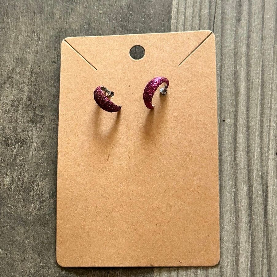Other purple glitter stud hoop earrings Size ONE SIZE - 1 Thumbnail