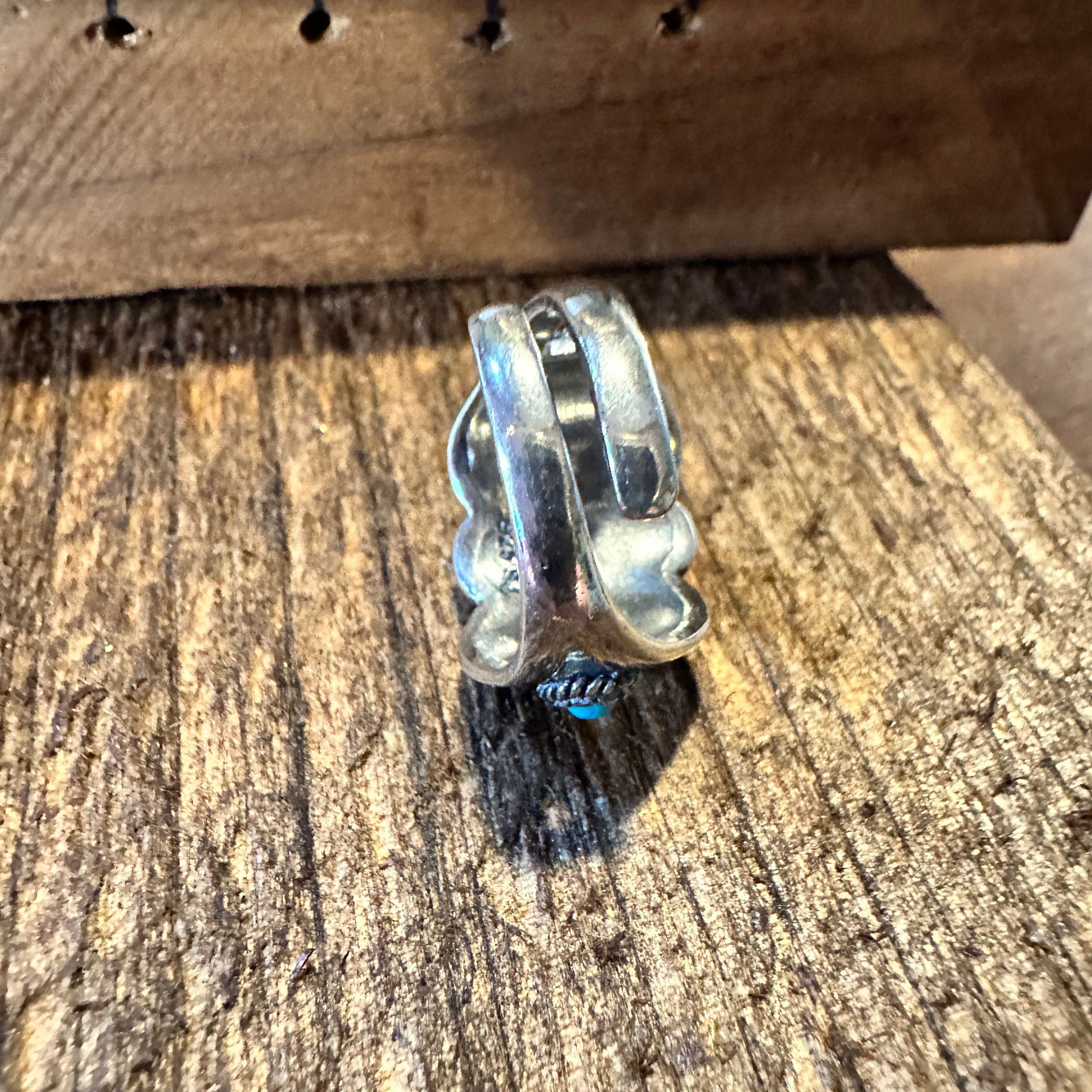 Other Native American Artisan Cuff Ring in Sterling Silver & Turqu Size ONE SIZE - 7 Thumbnail
