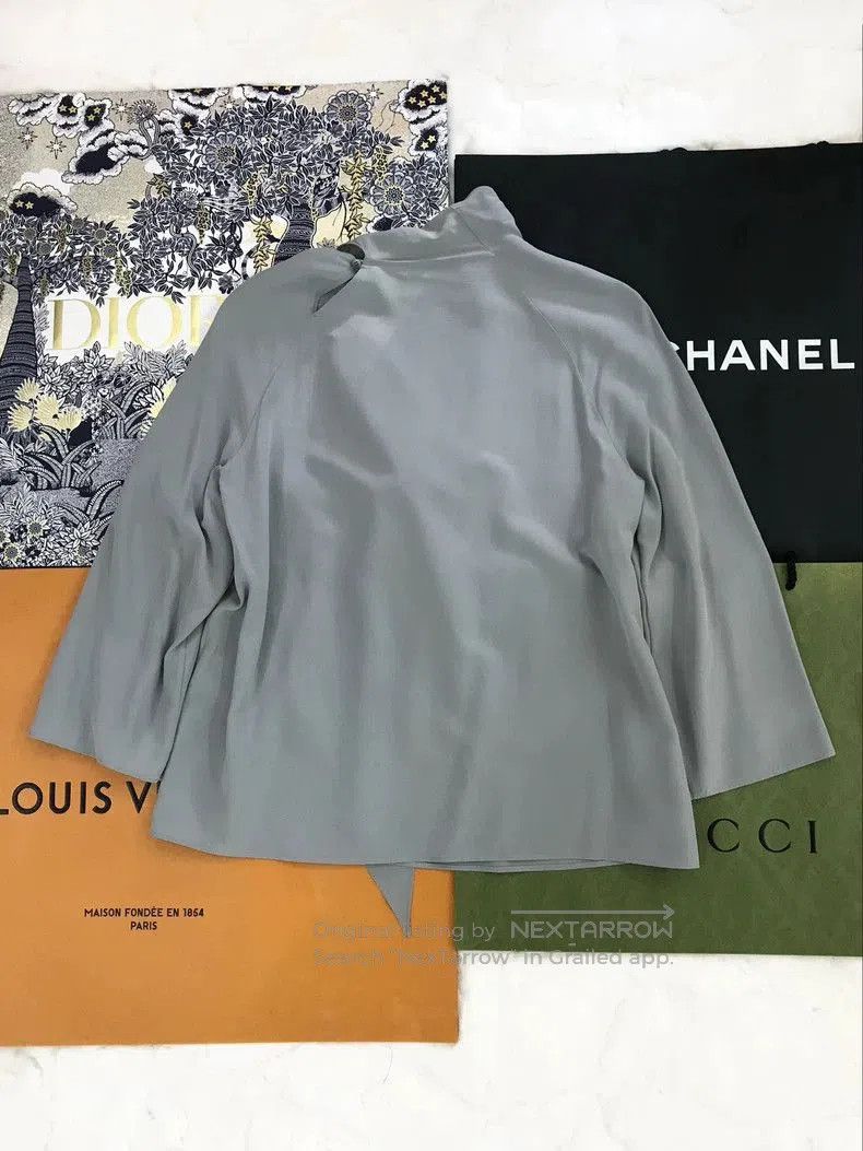 Hermes Hermes Silk Tie Neck Blouse Top. Size US S / EU 44-46 / 1 - 2 Thumbnail