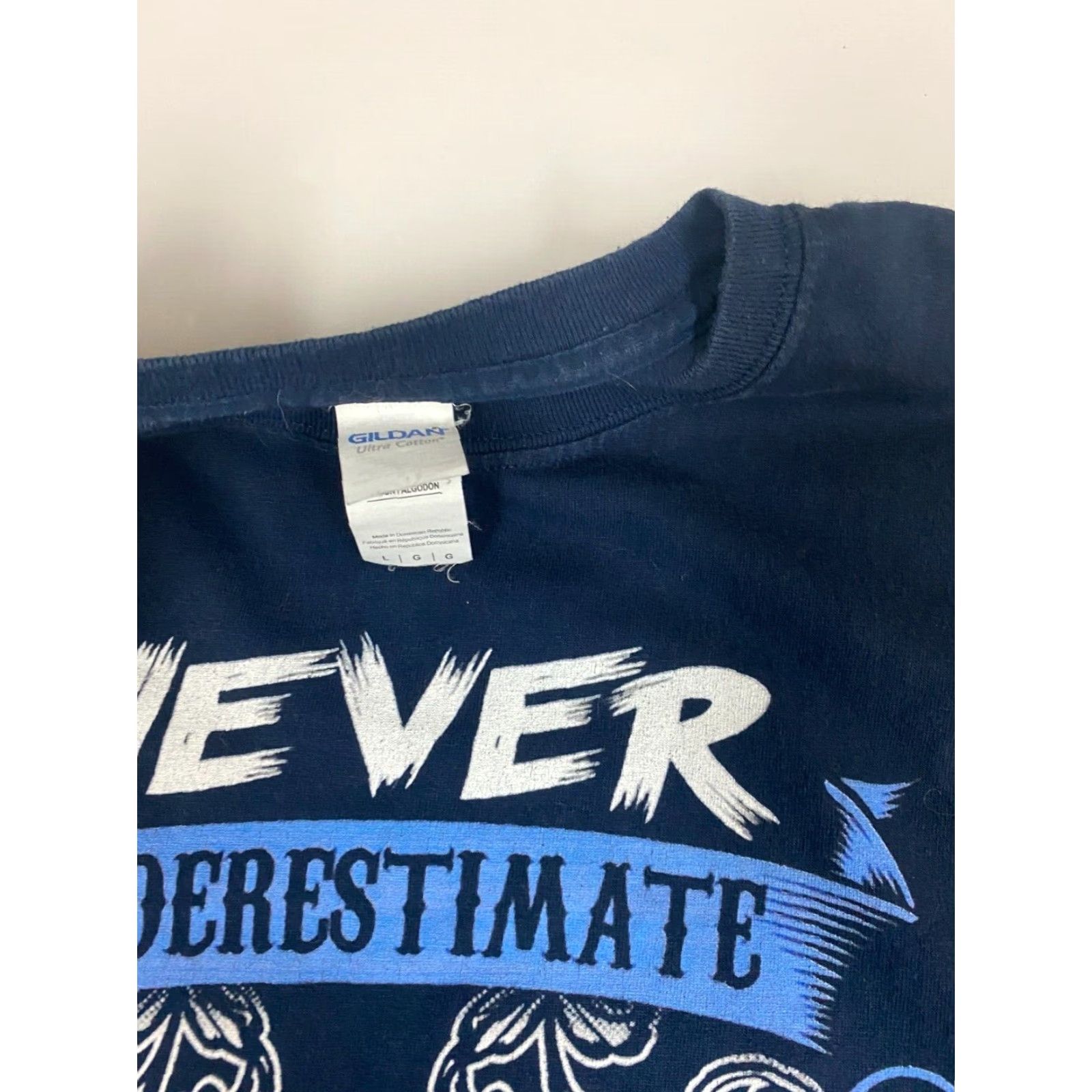 Gildan VINTAGE ALS Warrior Mens Shirt L Blue Gildan T-Shirt Crew Neck Short Sleeve Cotton Logo Hip Hop Love 80s 90s Warrier Atom Size US L / EU 52-54 / 3 - 5 Thumbnail