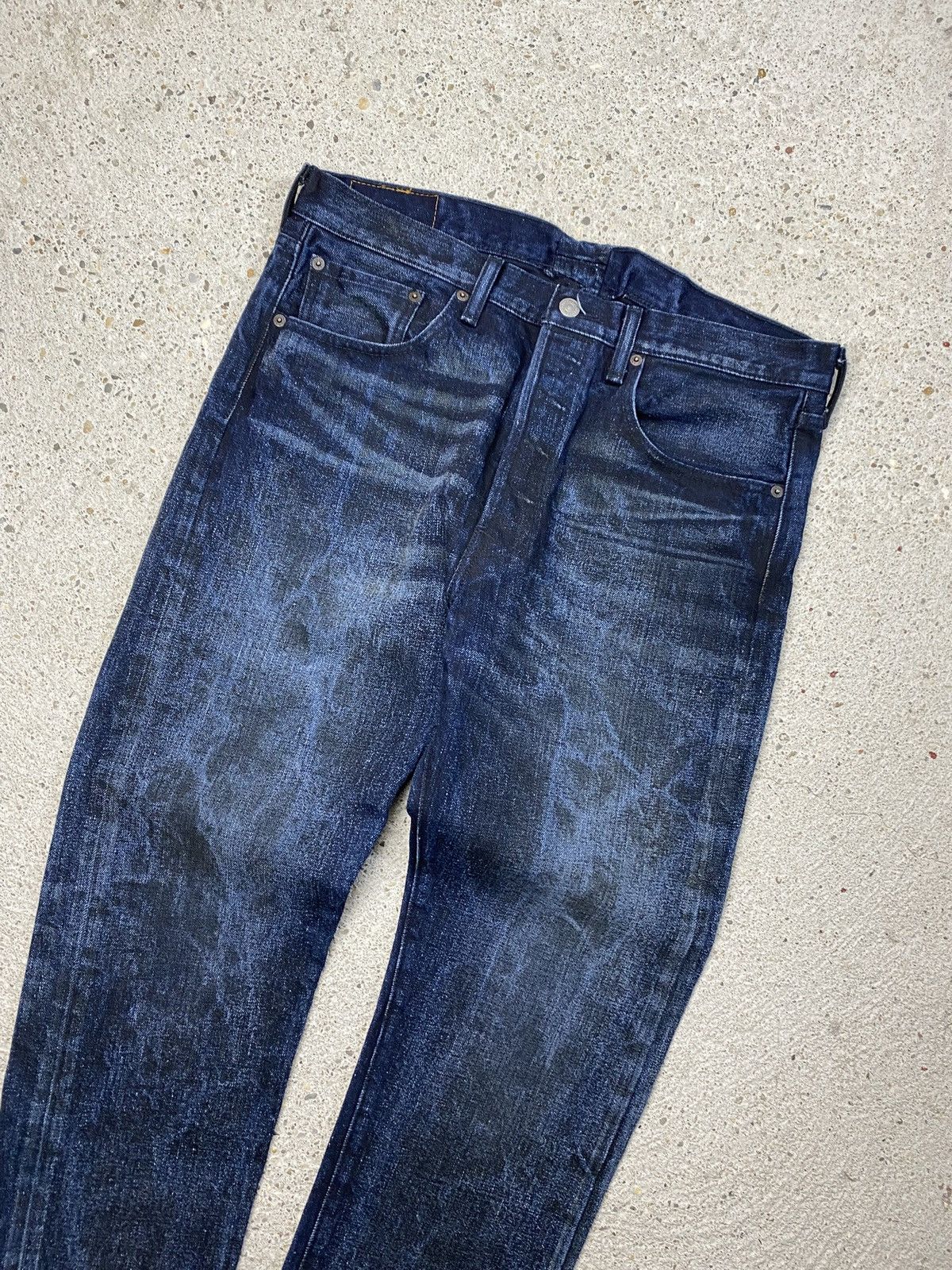 Levi's Denim jeans vintage deep navy indigo washed bleached Size US 30 / EU 46 - 3 Thumbnail