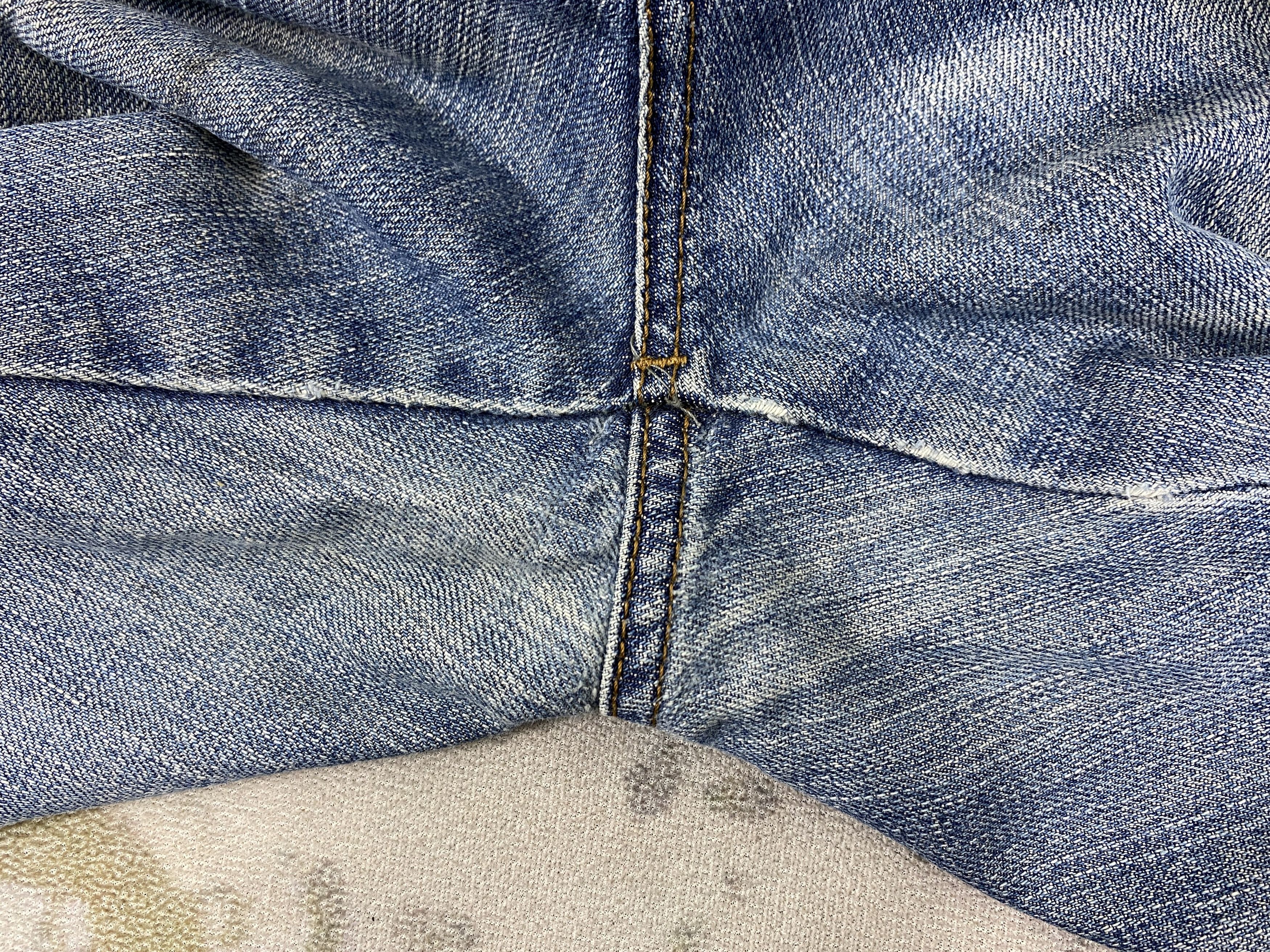 Japanese Brand Distressed Blue Global Work Jeans 33x29 Denim- JN3524 Size US 33 - 12 Thumbnail