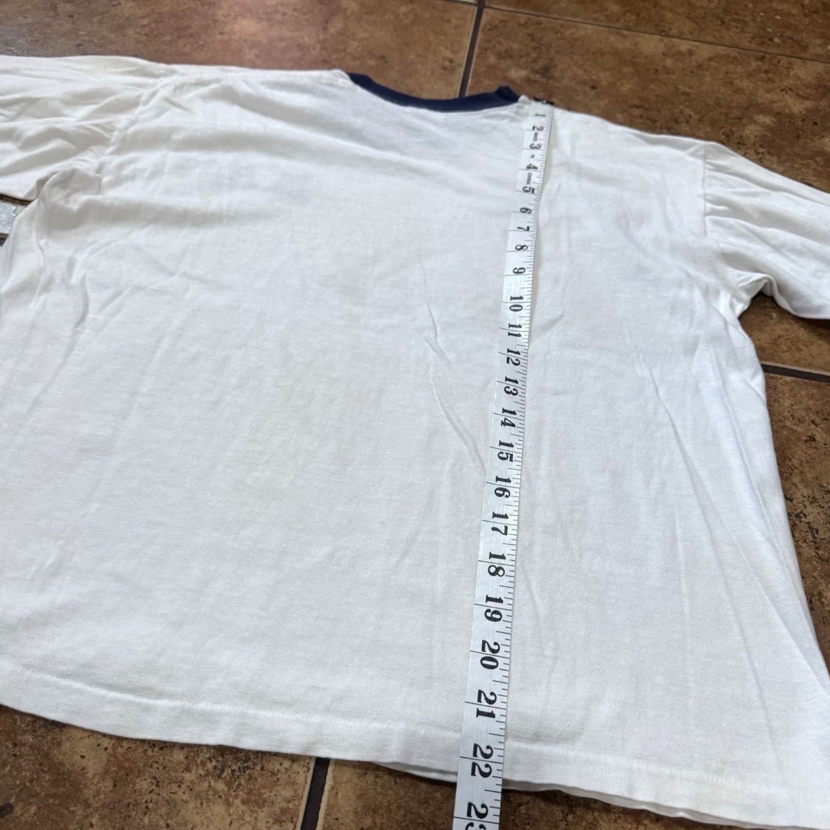 Vintage Vintage Russell 60s Ringer T Shirt Fraternity Print 1960s University White Unisex L Short Sleeve Graphic Tee Mens Womens Boys Girls Size US L / EU 52-54 / 3 - 8 Thumbnail