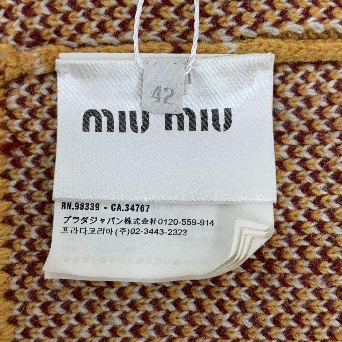 Miu Miu Miu Miu Brown Plaid Wool V-Neck Single-Breasted Cardigan Size M / US 6-8 / IT 42-44 - 6 Thumbnail