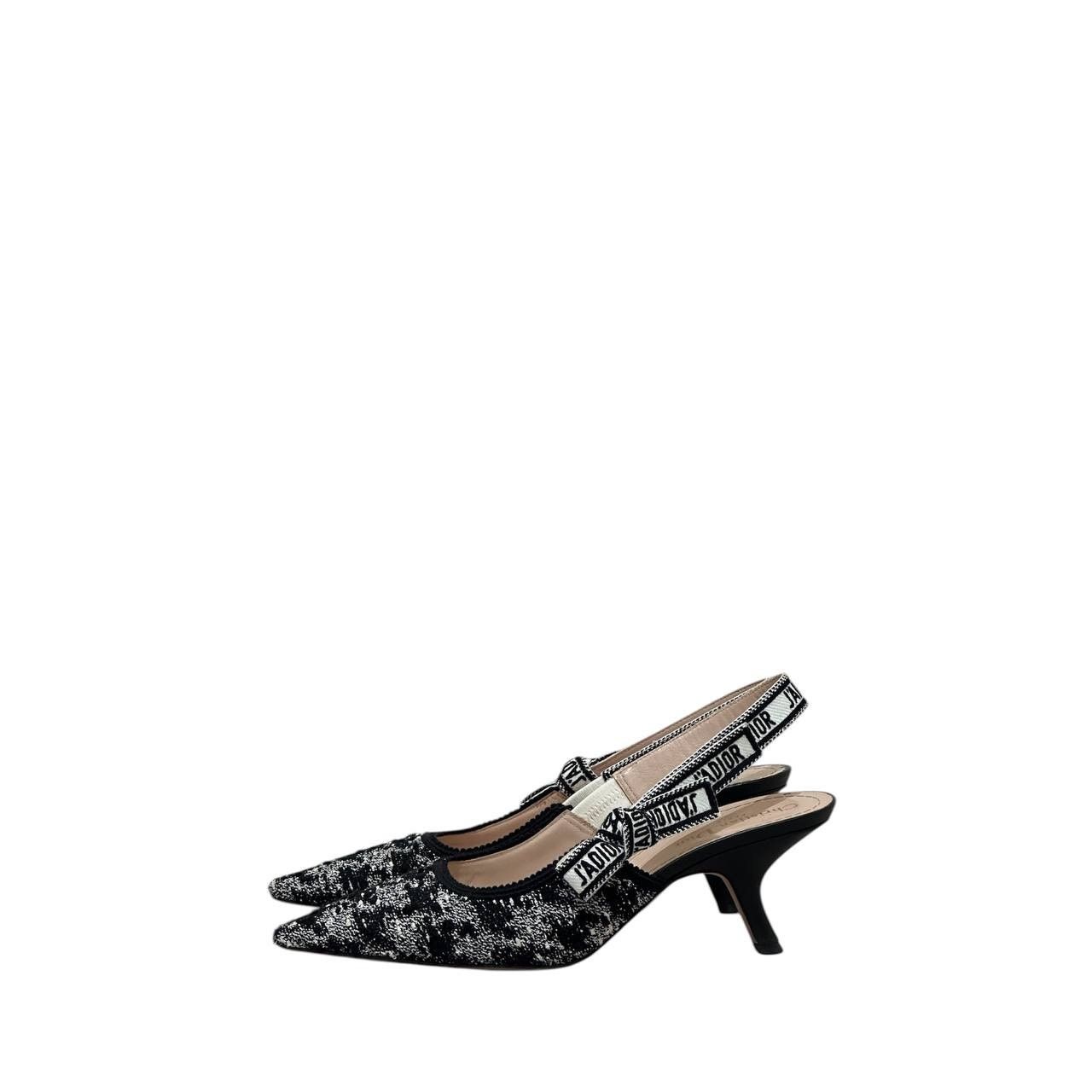 Dior Dior J’Adior Houndstooth Slingback Pumps EU 39.5 Size US 8.5 / IT 38.5 - 2 Thumbnail