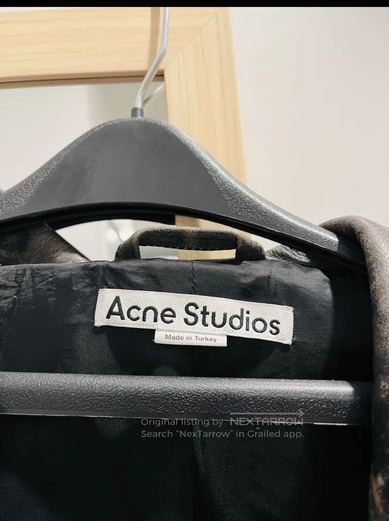 Acne Studios Acne Studios Gradient Dark Gray Leather Jacket Size XS / US 0-2 / IT 36-38 - 2 Thumbnail