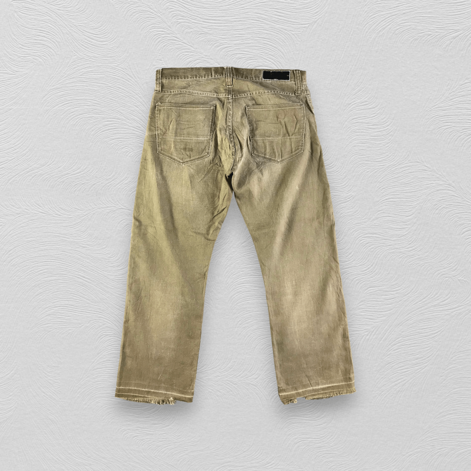 Japanese Brand Back Number Jeans Faded Green Denim KJ3156 Size US 33 - 2 Thumbnail
