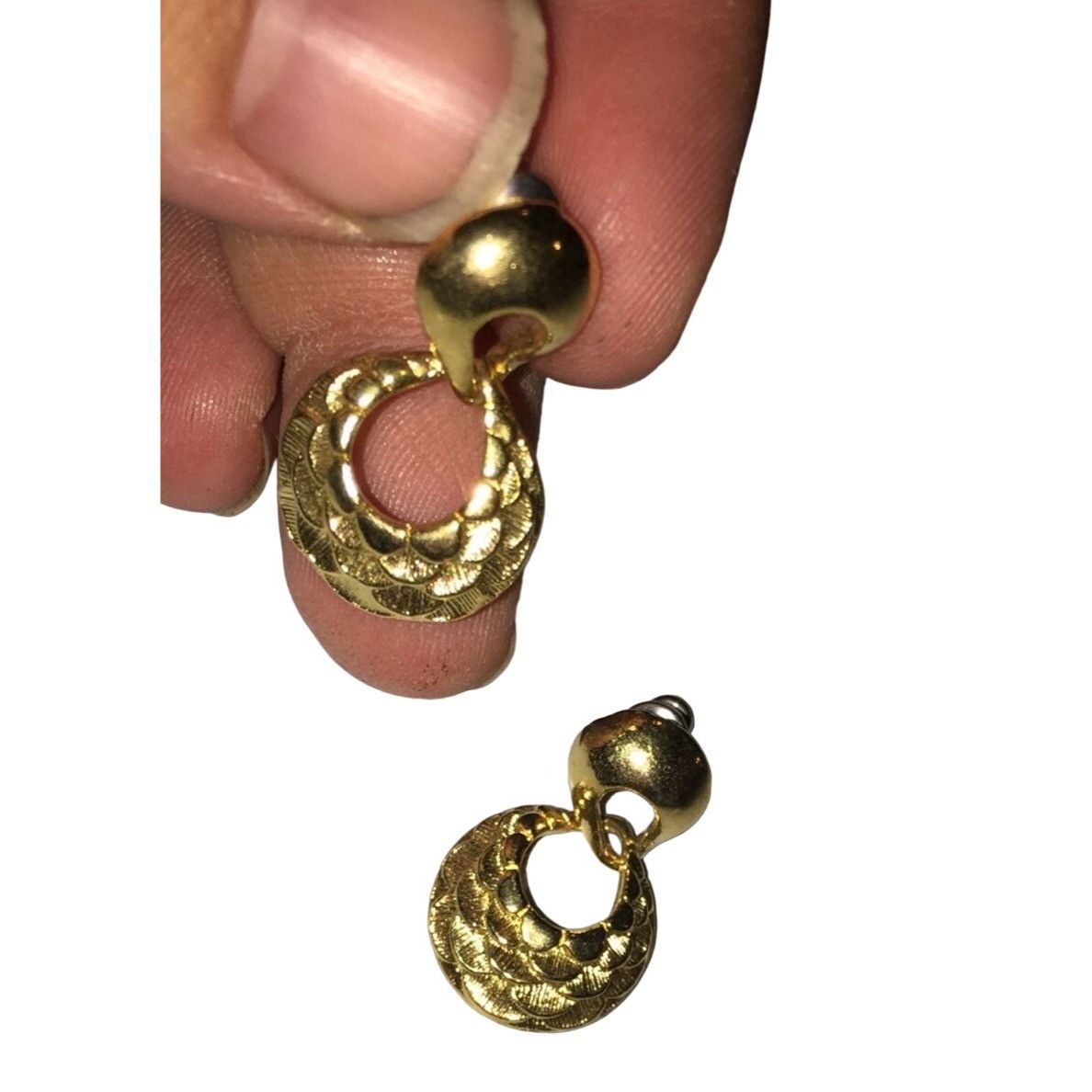 Other Womens Vintage Mermaid Scaled Gold Tone Dangly Earrings Size ONE SIZE - 2 Thumbnail