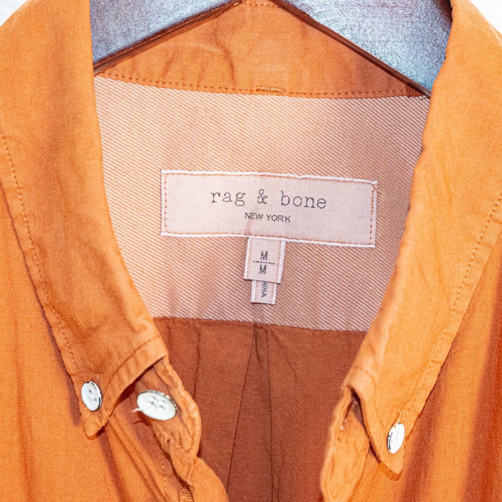 Rag & Bone Rag & Bone NY Medium Short Sleeve Button down Shirt Orange Size US M / EU 48-50 / 2 - 4 Thumbnail