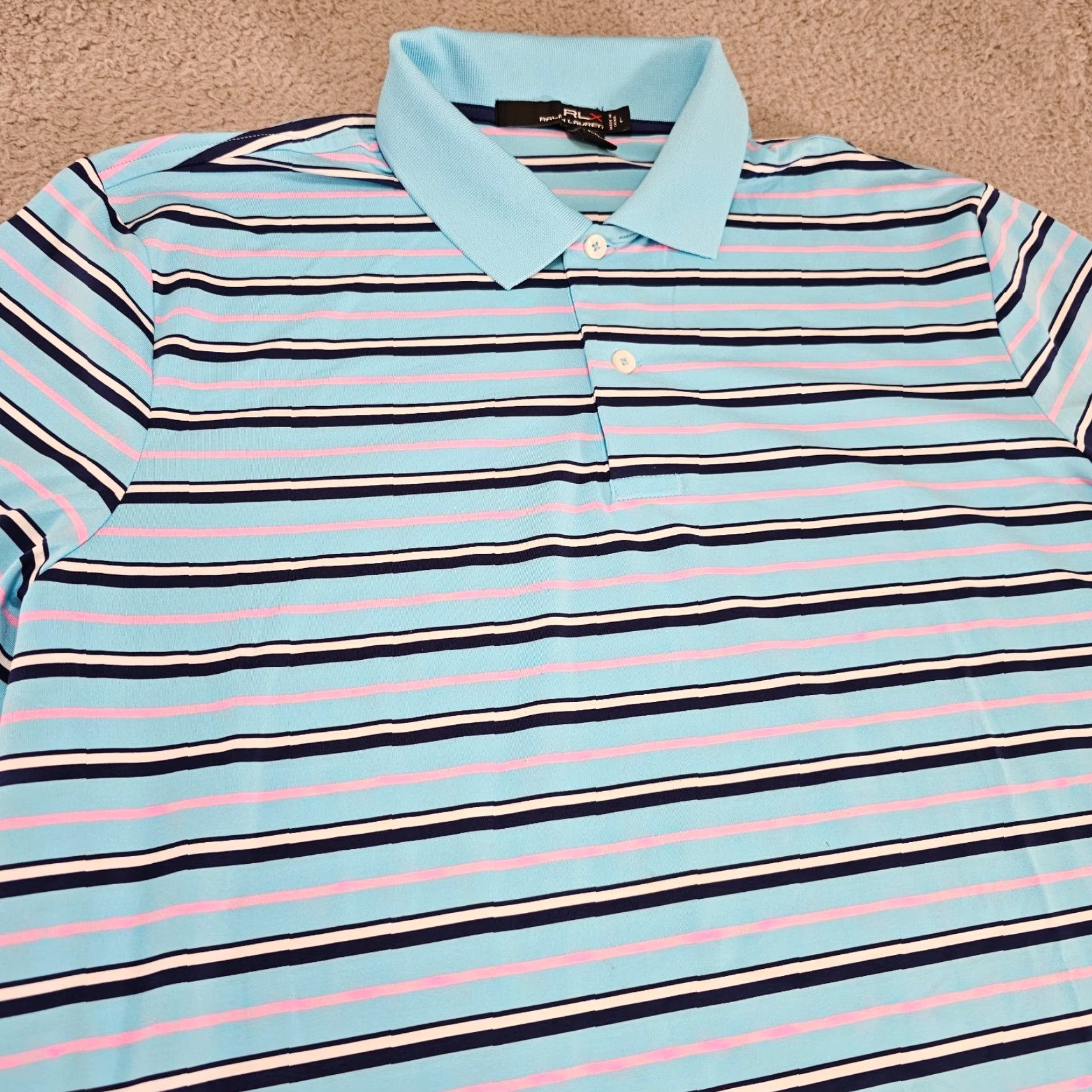 RLX Ralph Lauren **Ralph Lauren RLX Blue Pink Stripe Polo Shirt Mens Large** User: Ralph Lauren RLX Blue Pink Stripe Polo Shirt Mens Large Size US L / EU 52-54 / 3 - 2 Thumbnail