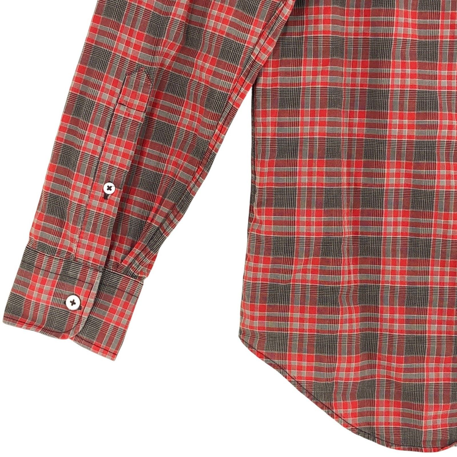 Billy Reid Billy Reid Shirt S Red Gray Plaid Long Sleeve Button Up Size US S / EU 44-46 / 1 - 11 Thumbnail