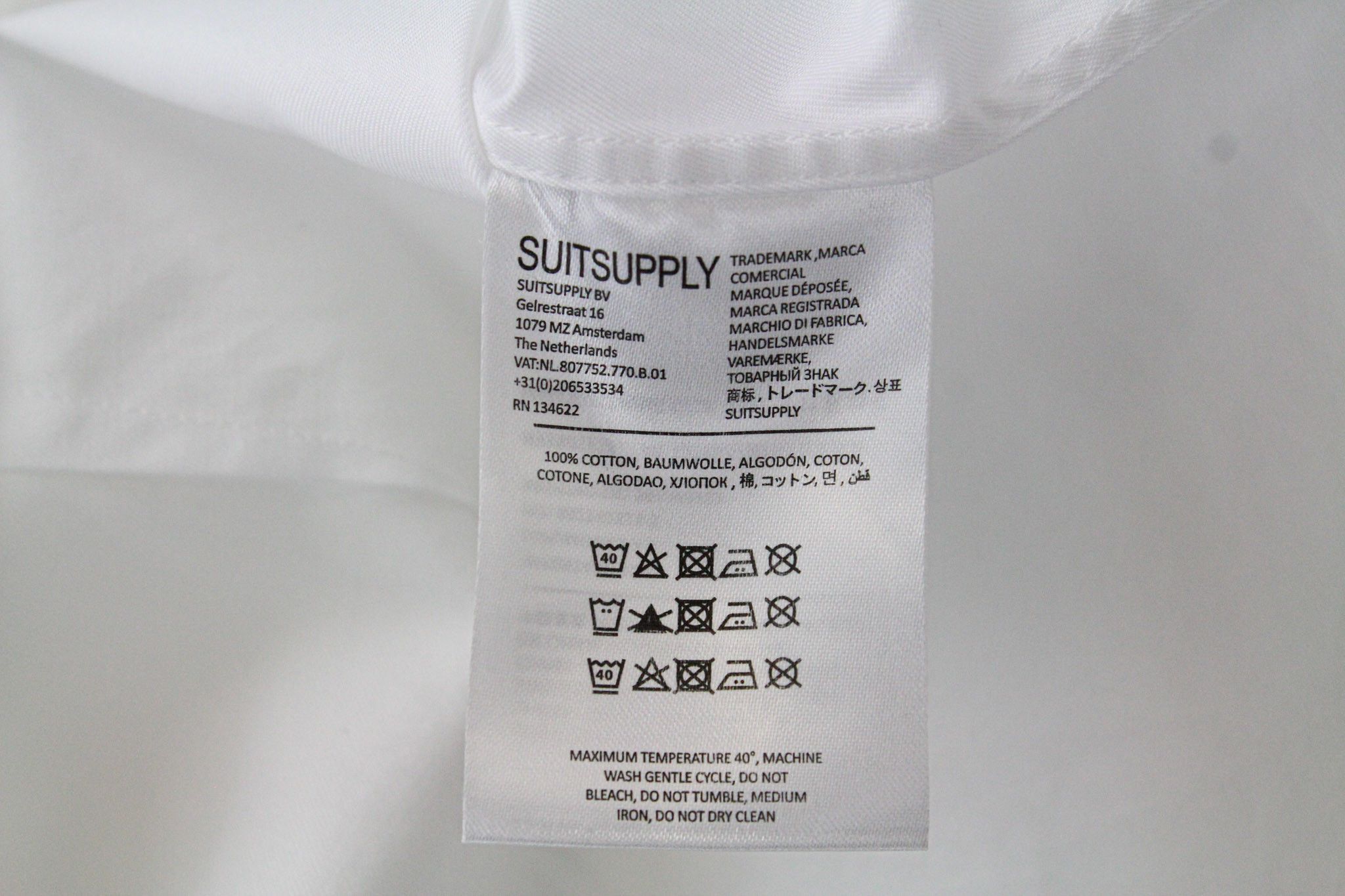 Suitsupply 41/16 Extra Slim Cotton White Twill 72525 Size 40R - 6 Thumbnail