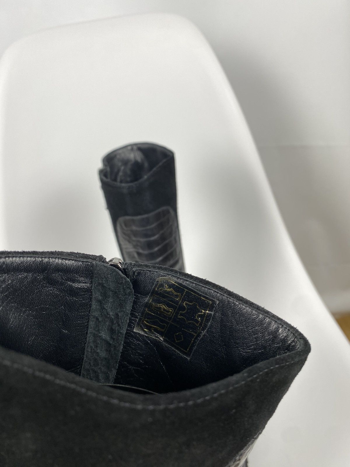Other Borgo Degli Ulivi Booties Zip Up Croc Embossed Leather Size US 10 / IT 40 - 8 Thumbnail