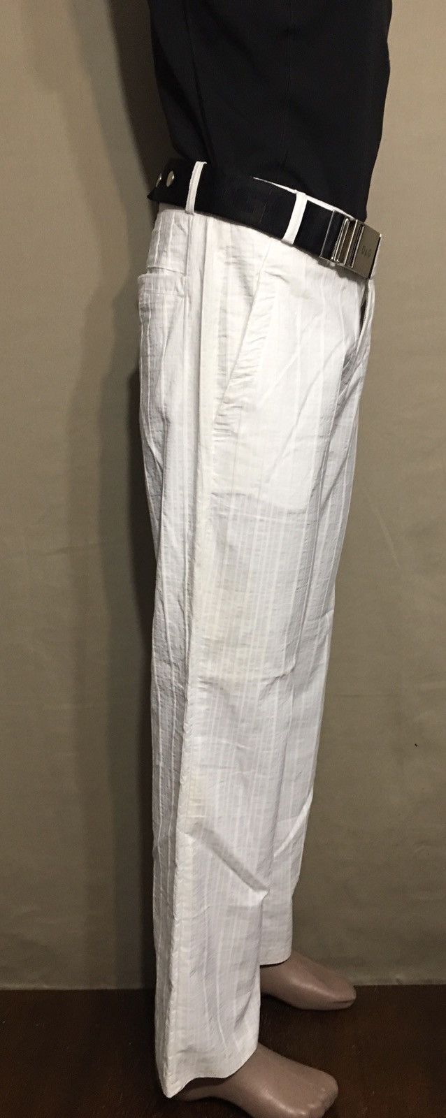 Dolce & Gabbana Dolce & Gabbana Vintage White Stripped Cotton Pants Size 31 Size 31" - 7 Thumbnail