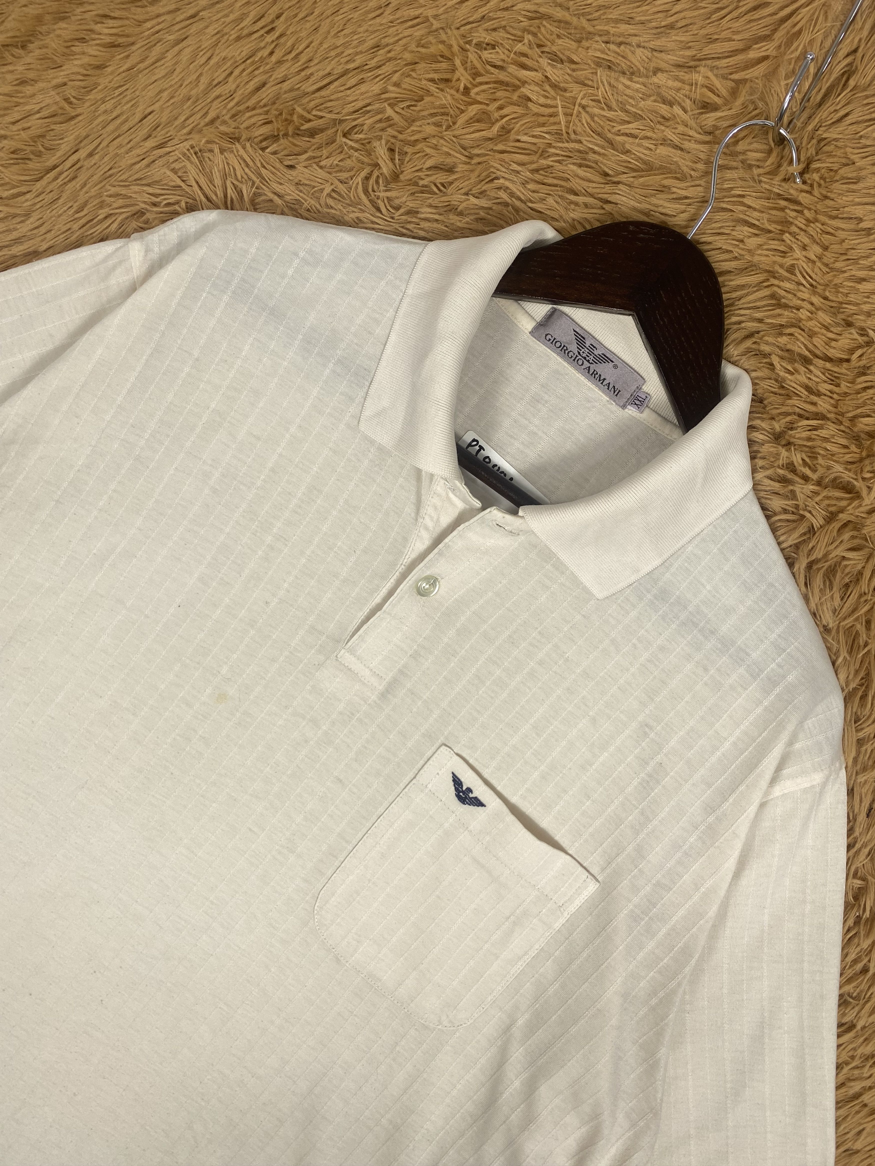 Giorgio Armani × Vintage Vintage Giorgio Armani Polo Shirts PT0001 Size US XL / EU 56 / 4 - 2 Thumbnail