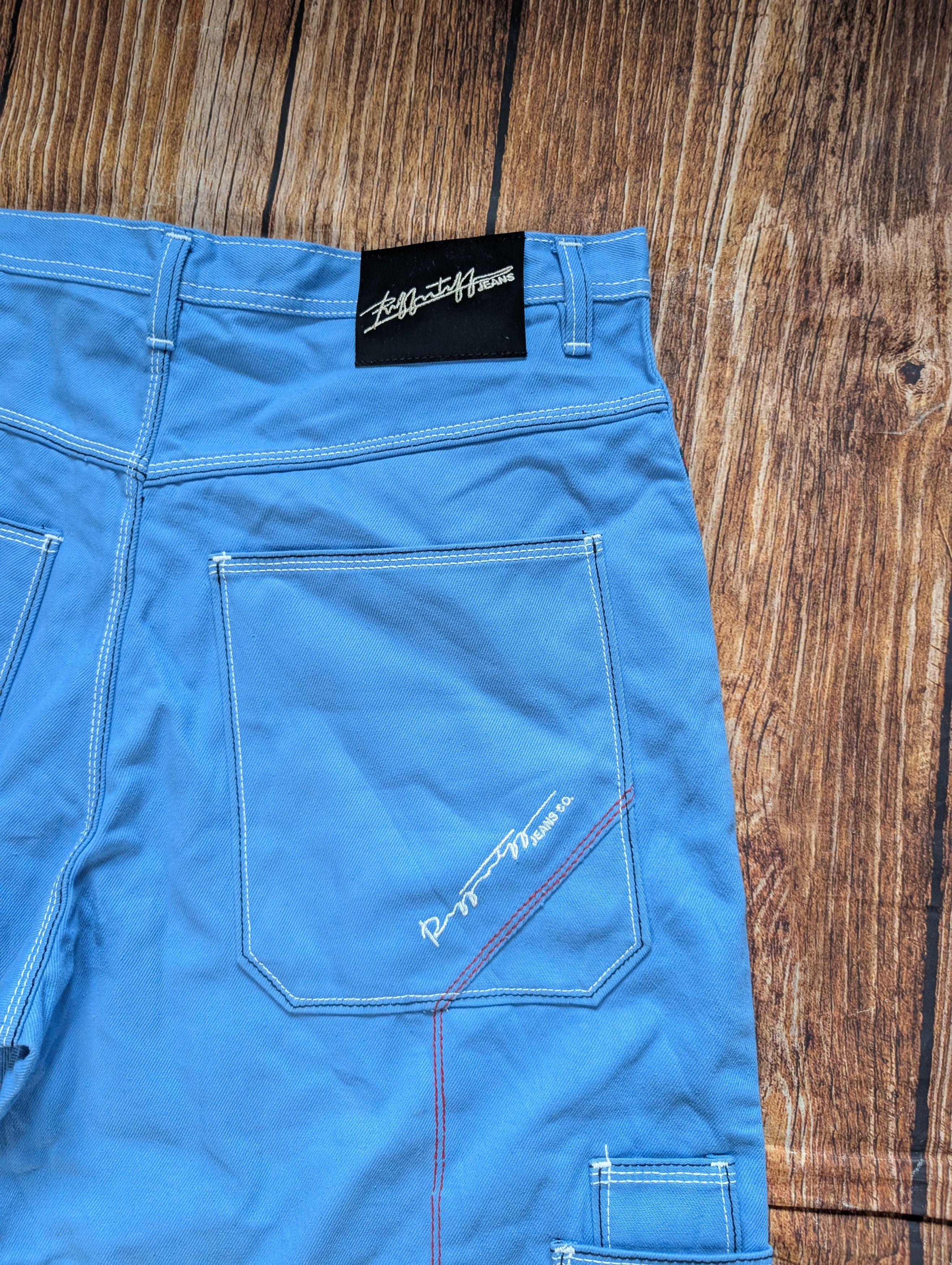 Japanese Brand × Vintage Vintage “Ruff n Tuff” baby blue Carpenter baggy jeans Size US 38 / EU 54 - 2 Thumbnail