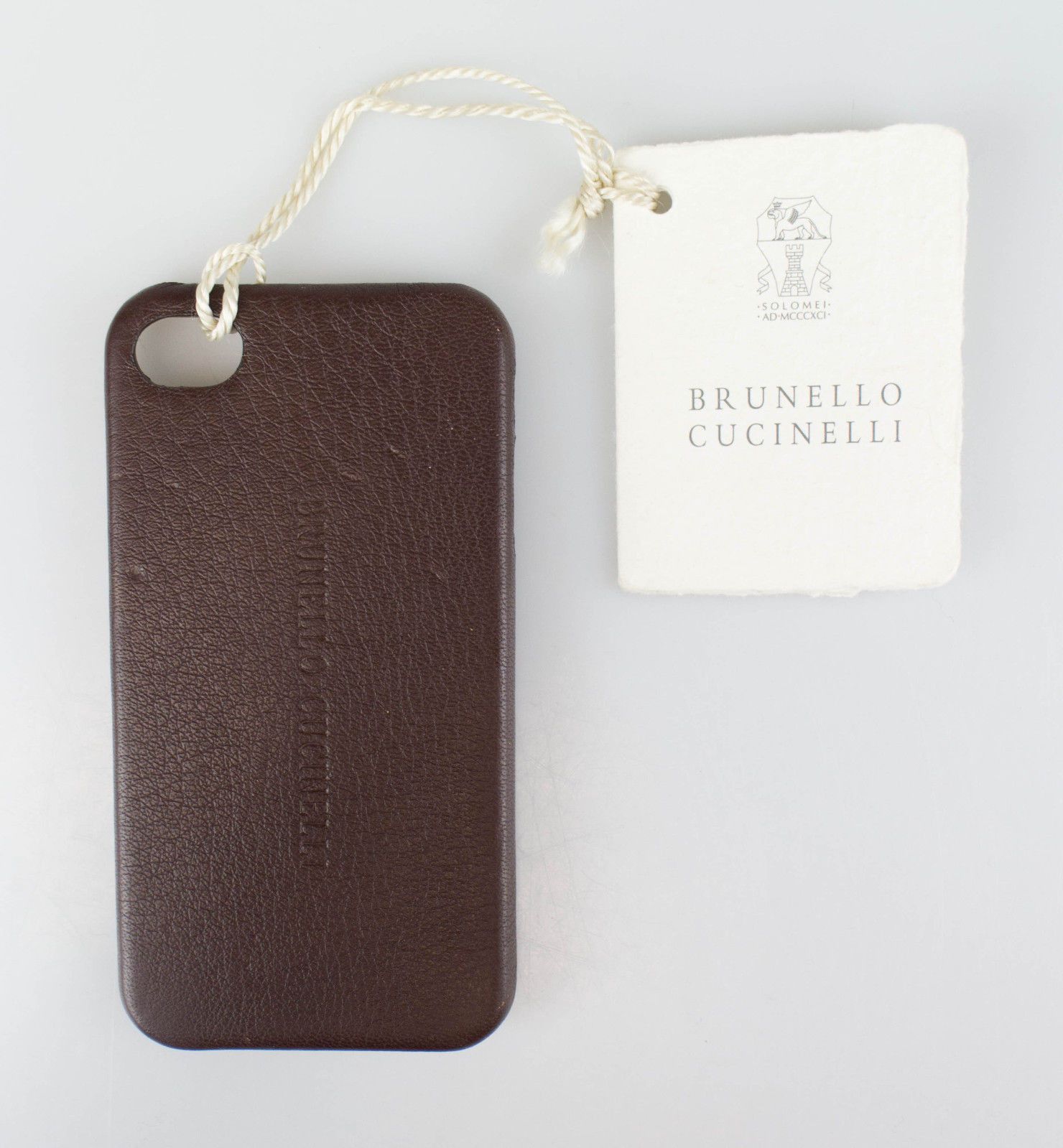 Brunello Cucinelli Brunello Cucinelli Brown Pebbled Leather Iphone Case Size ONE SIZE - 1 Thumbnail
